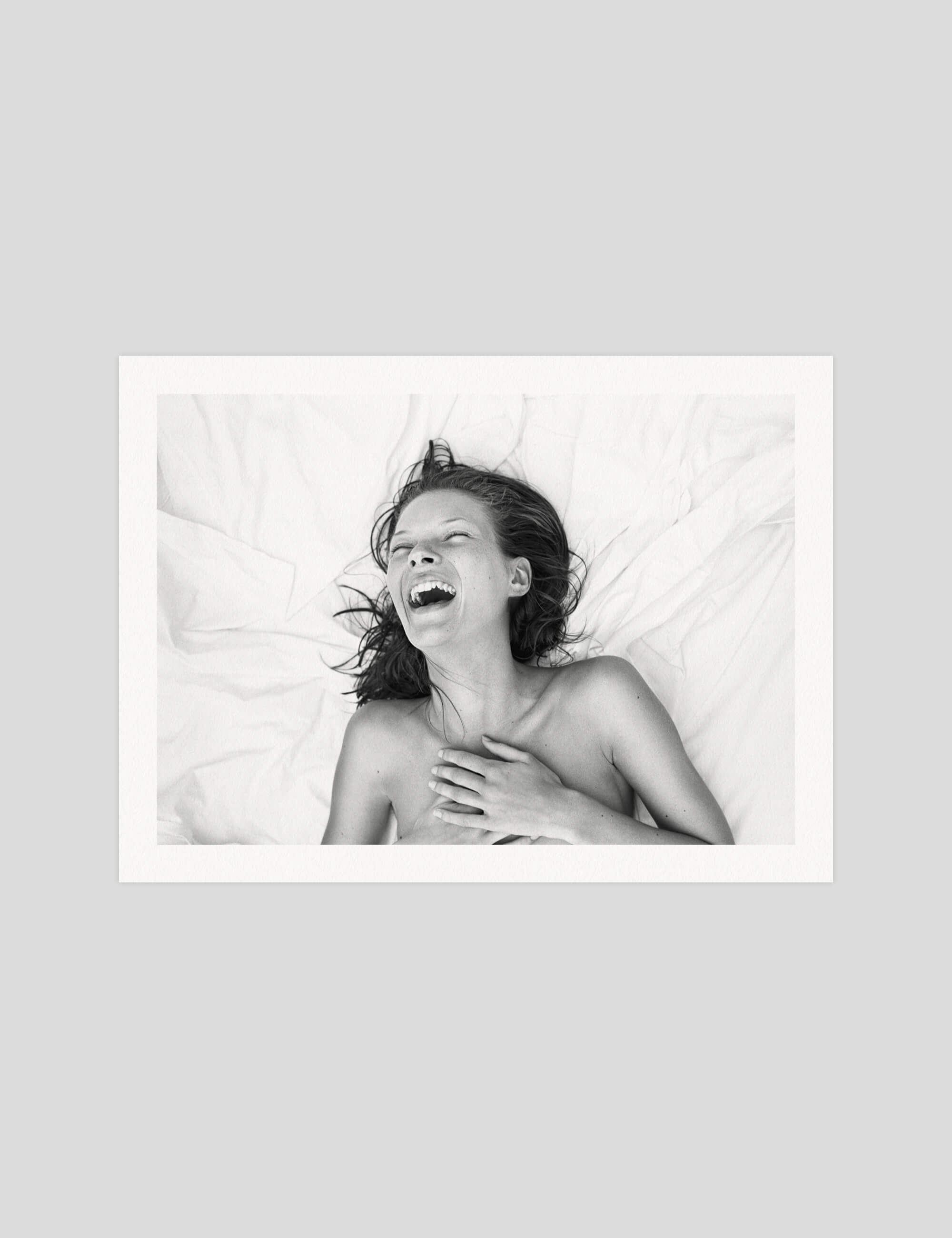 Kate Moss Laughing Art Print | Pop Motif