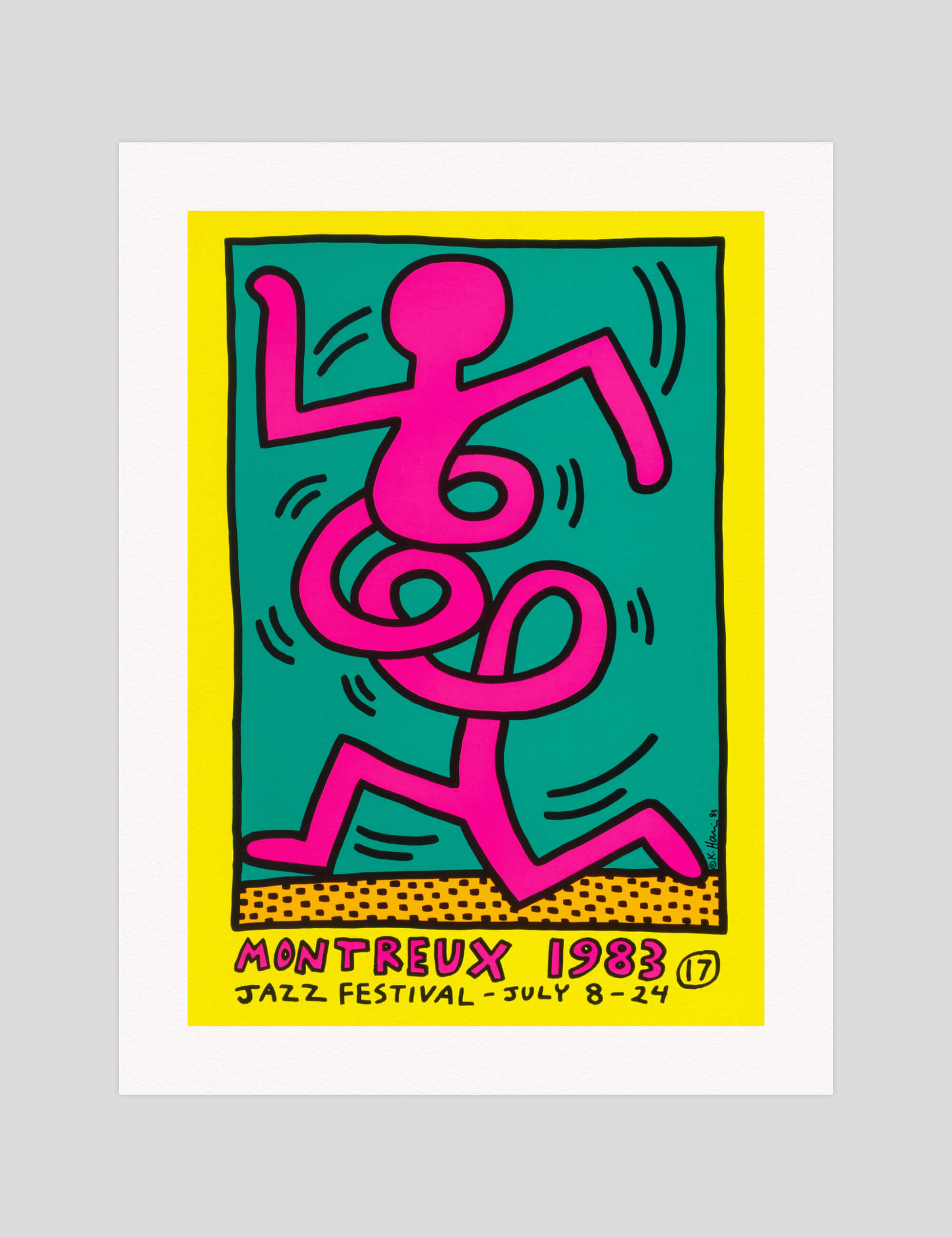 Montreux 1983 (Pink Man) Art Print by Keith Haring | Pop Motif