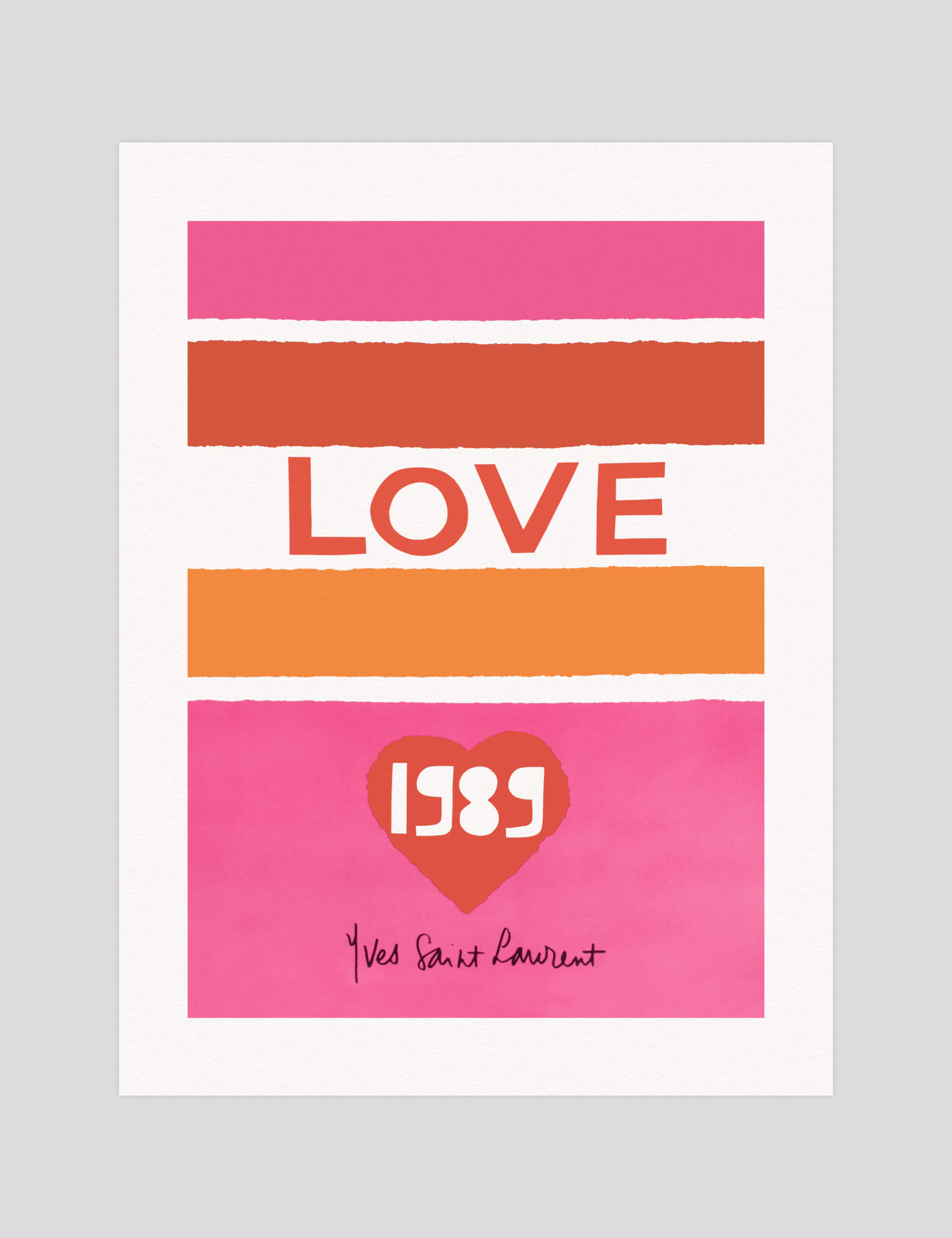 Yves Saint Laurent Love 1989 Art Print | Pop Motif
