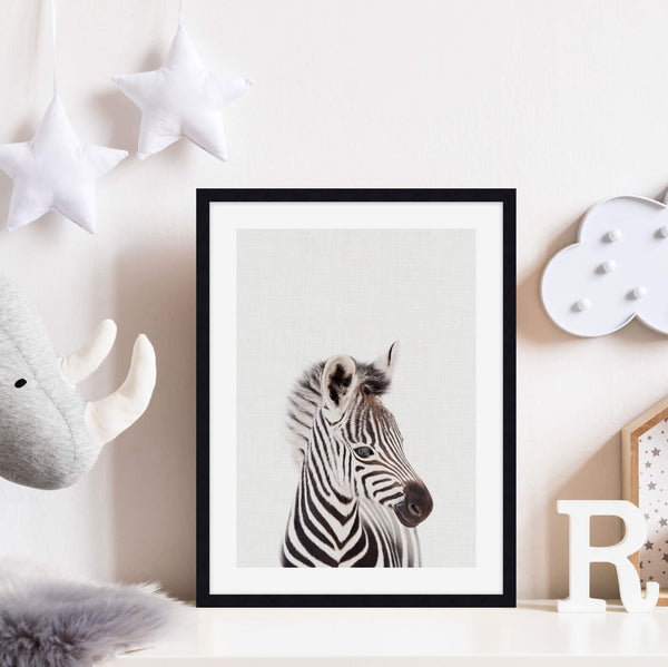 Peek-a-Boo Zebra - Framed Canvas Art