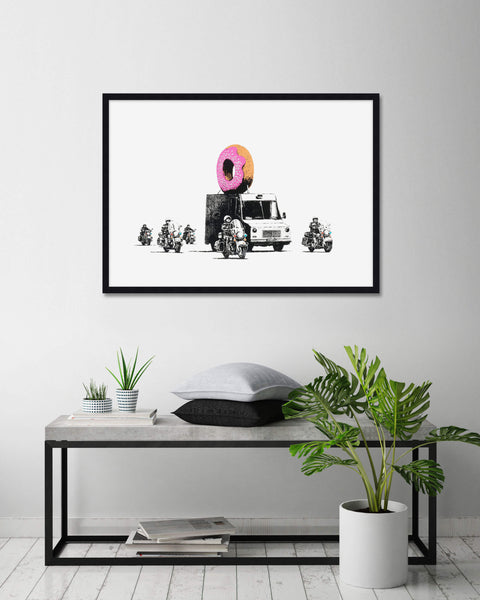 BANKSY Signed - Donut - shops Certificate (Banksy Donut Print, Banksy Wall Art, Banksy Litograph, Banksy Gift, Banksy Graffiti Art)