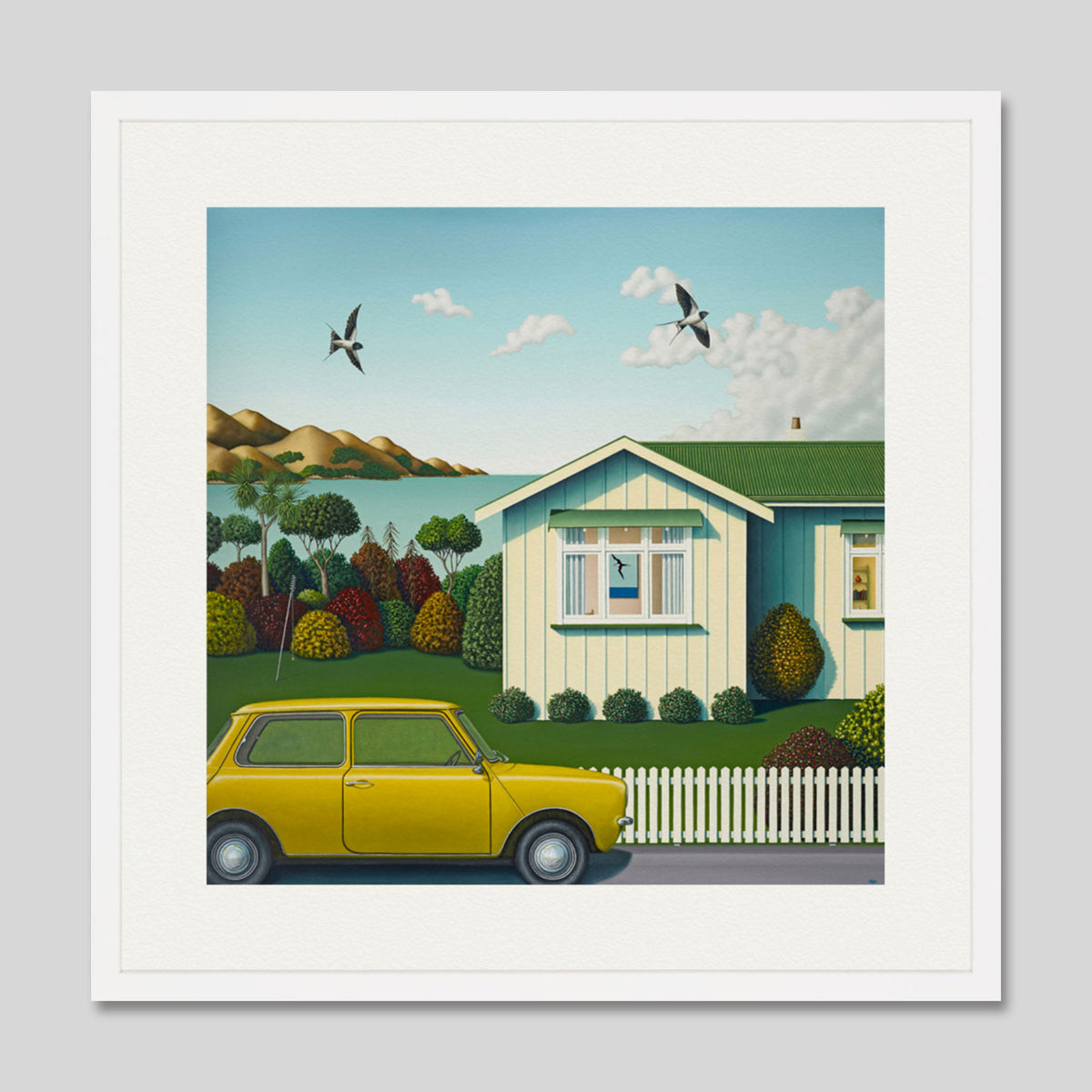 1979 Bach With Mini by Hamish Allan Art Print in White Frame