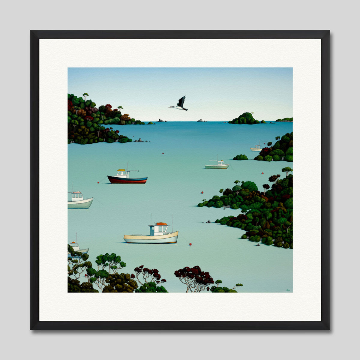 47 Degrees South by Hamish Allan Art Print in Black Frame