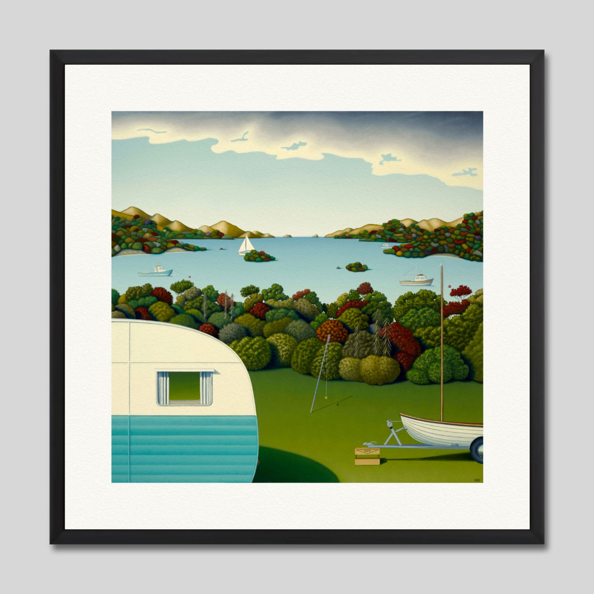 Ahoy by Hamish Allan Art Print in Black Frame