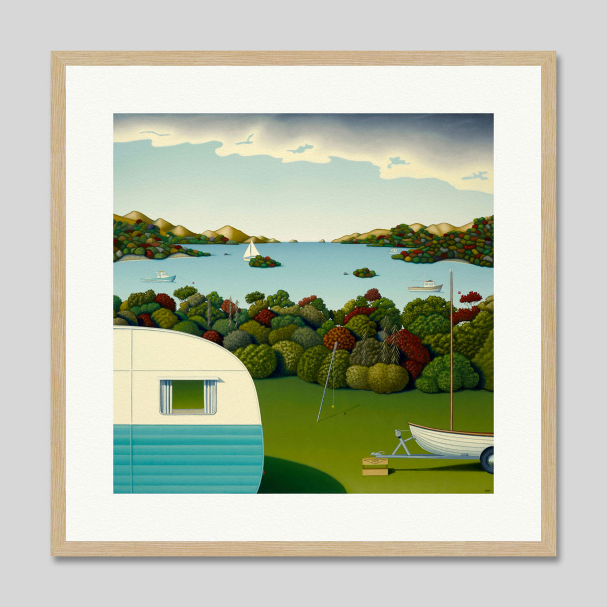 Ahoy by Hamish Allan Art Print in Natural Frame
