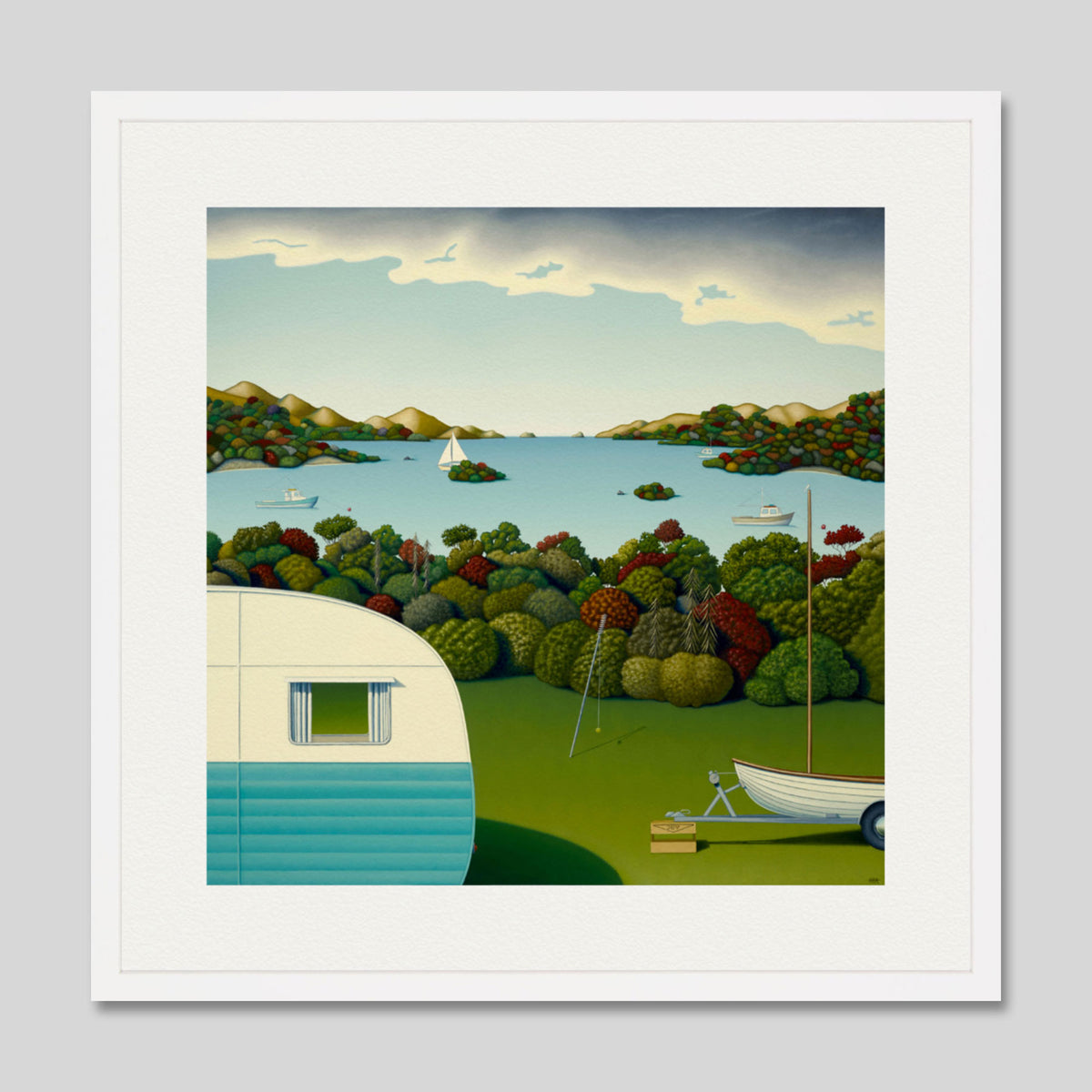 Ahoy by Hamish Allan Art Print in White Frame