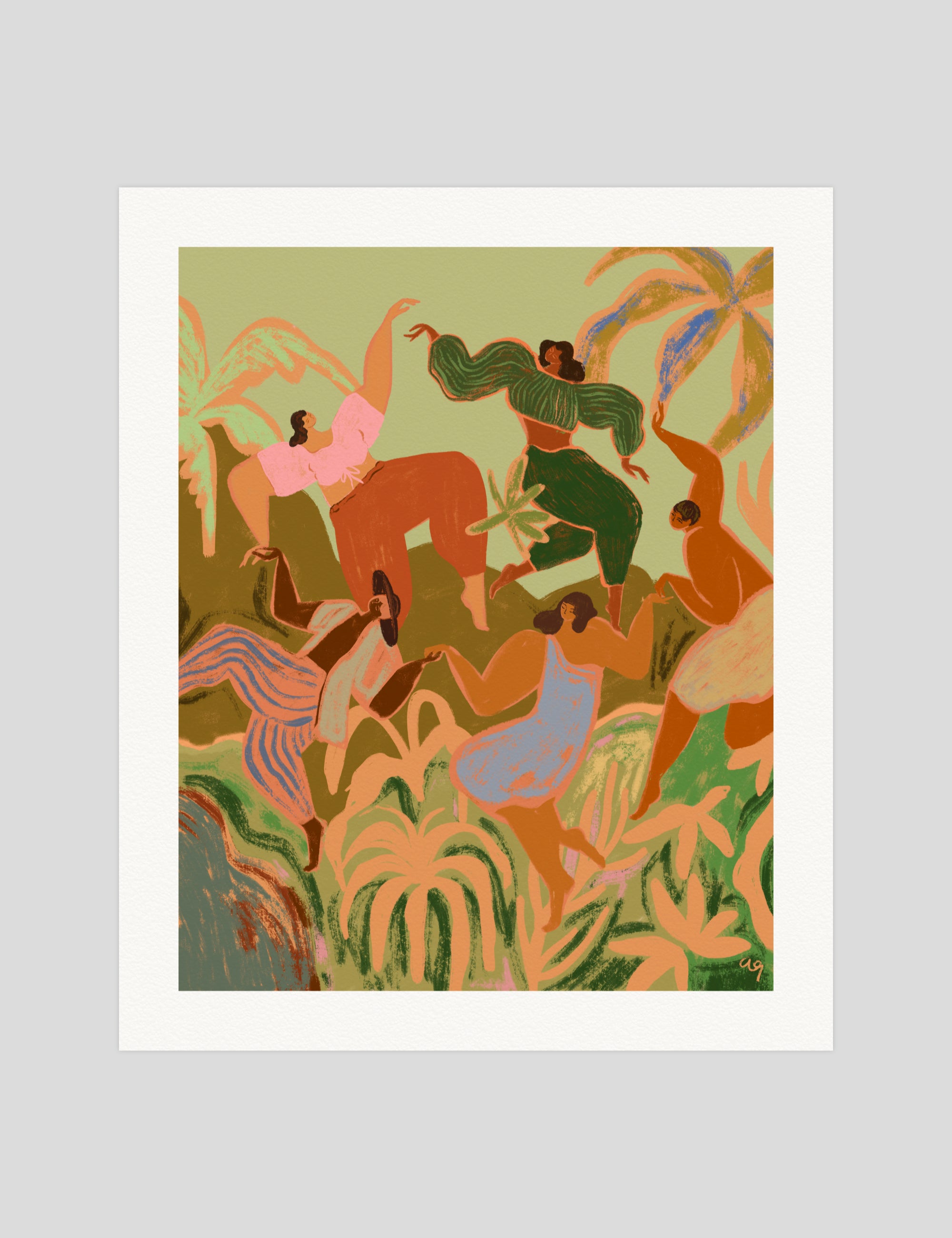 Arty Guava Spring Frolic gallery quality art print produced using 100% cotton rag textured art paper and pigment based archival inks in New Zealand.