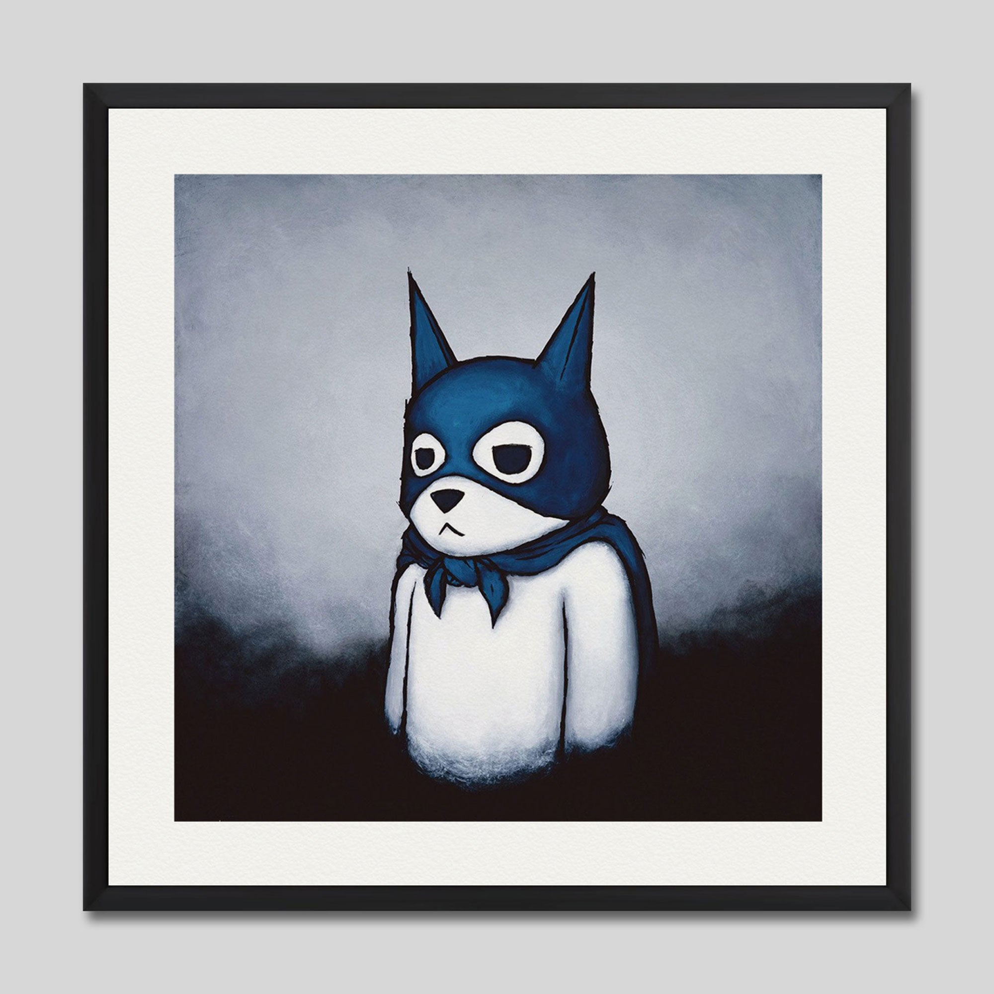 Bat Bear by Luke Chueh Art Print in Black Frame