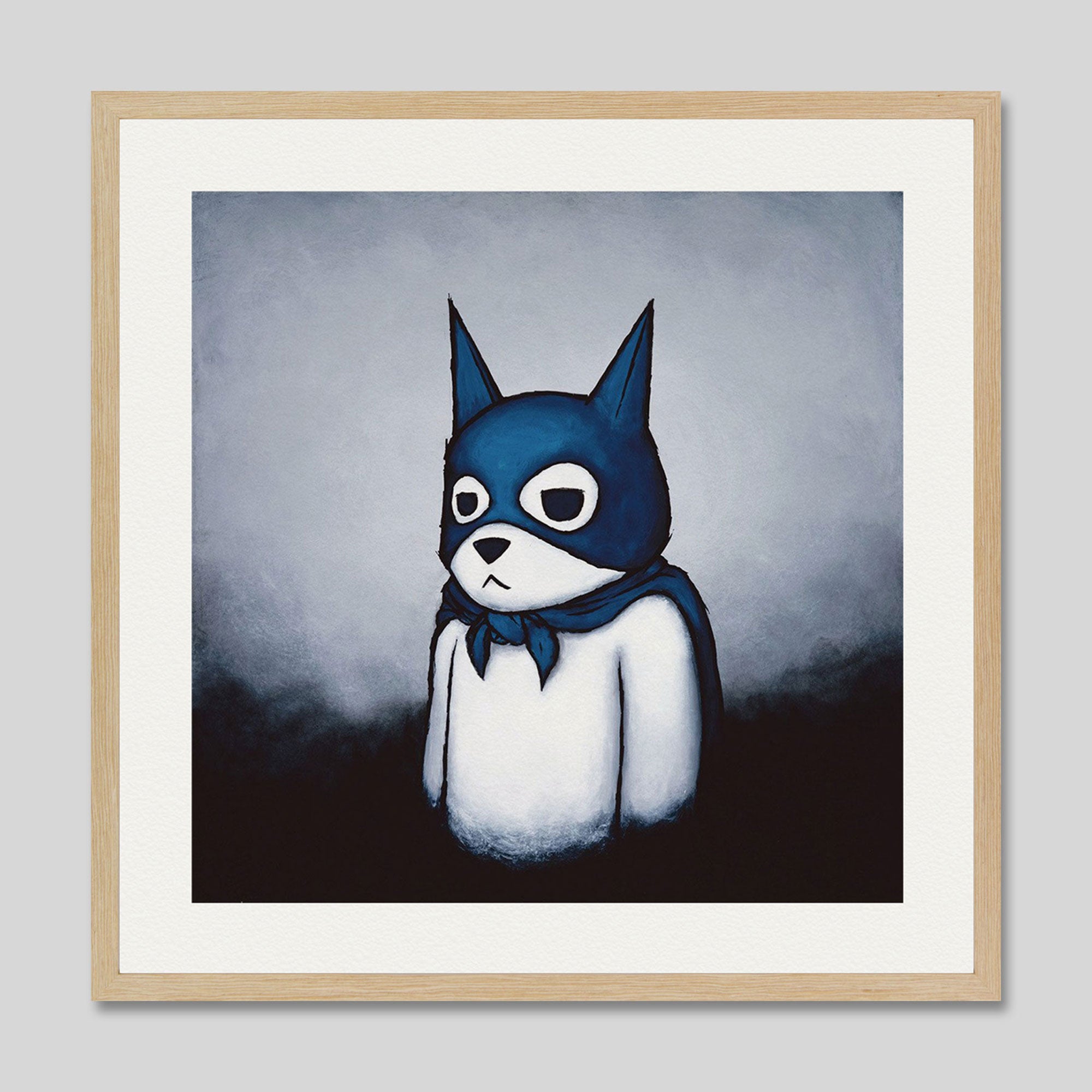 Bat Bear by Luke Chueh Art Print in Natural Frame