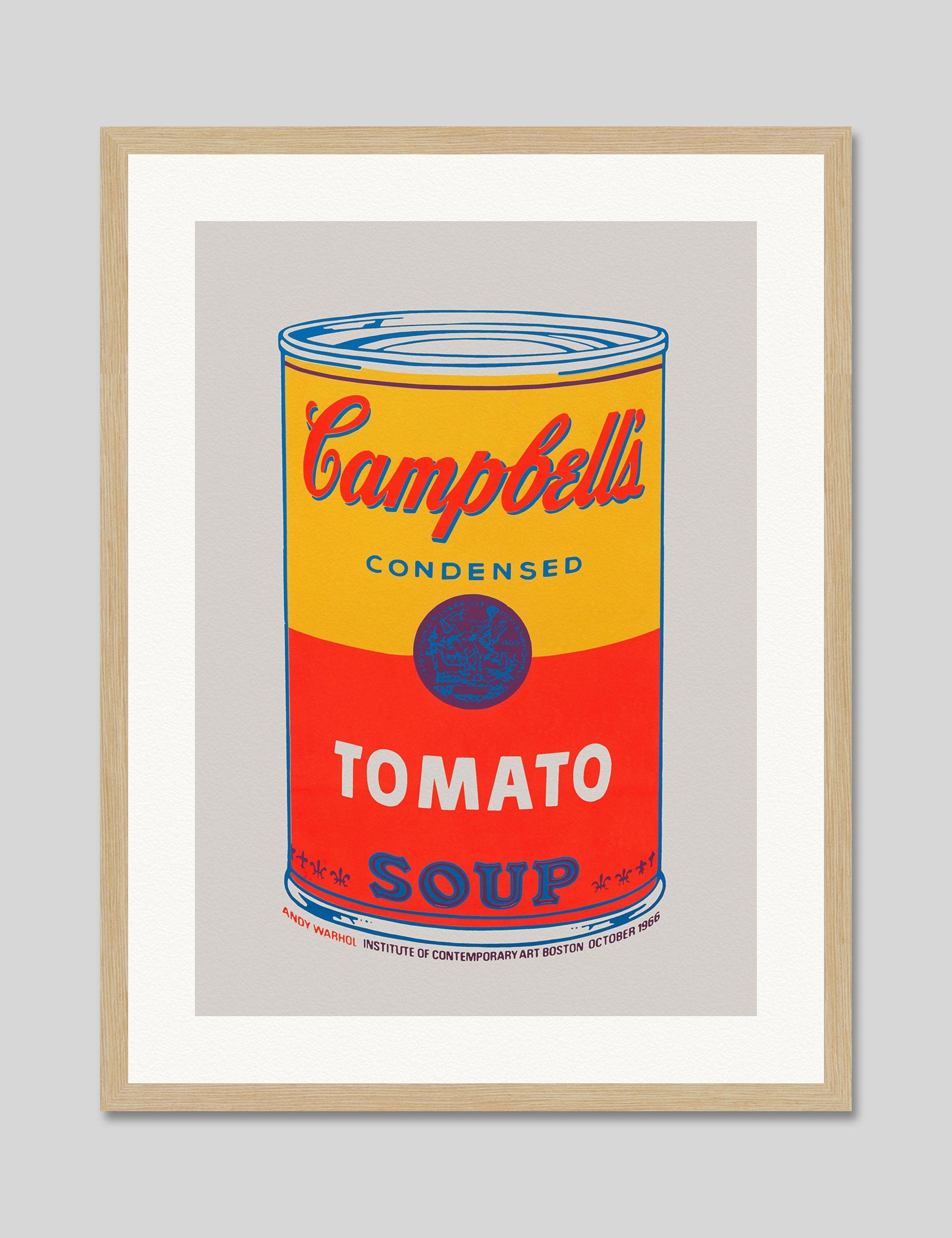 Campbell's Soup by Andy Warhol Art Print in Natural Frame