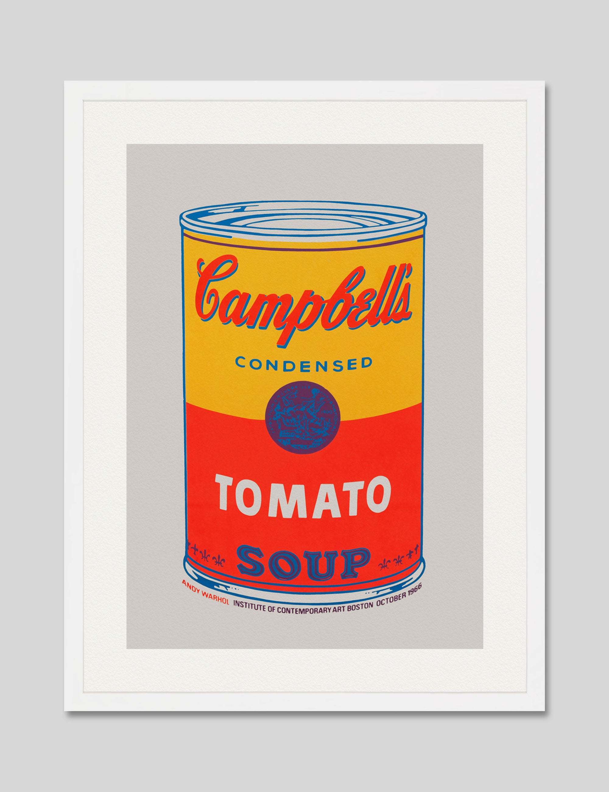 Campbell's Soup by Andy Warhol Art Print in White Frame