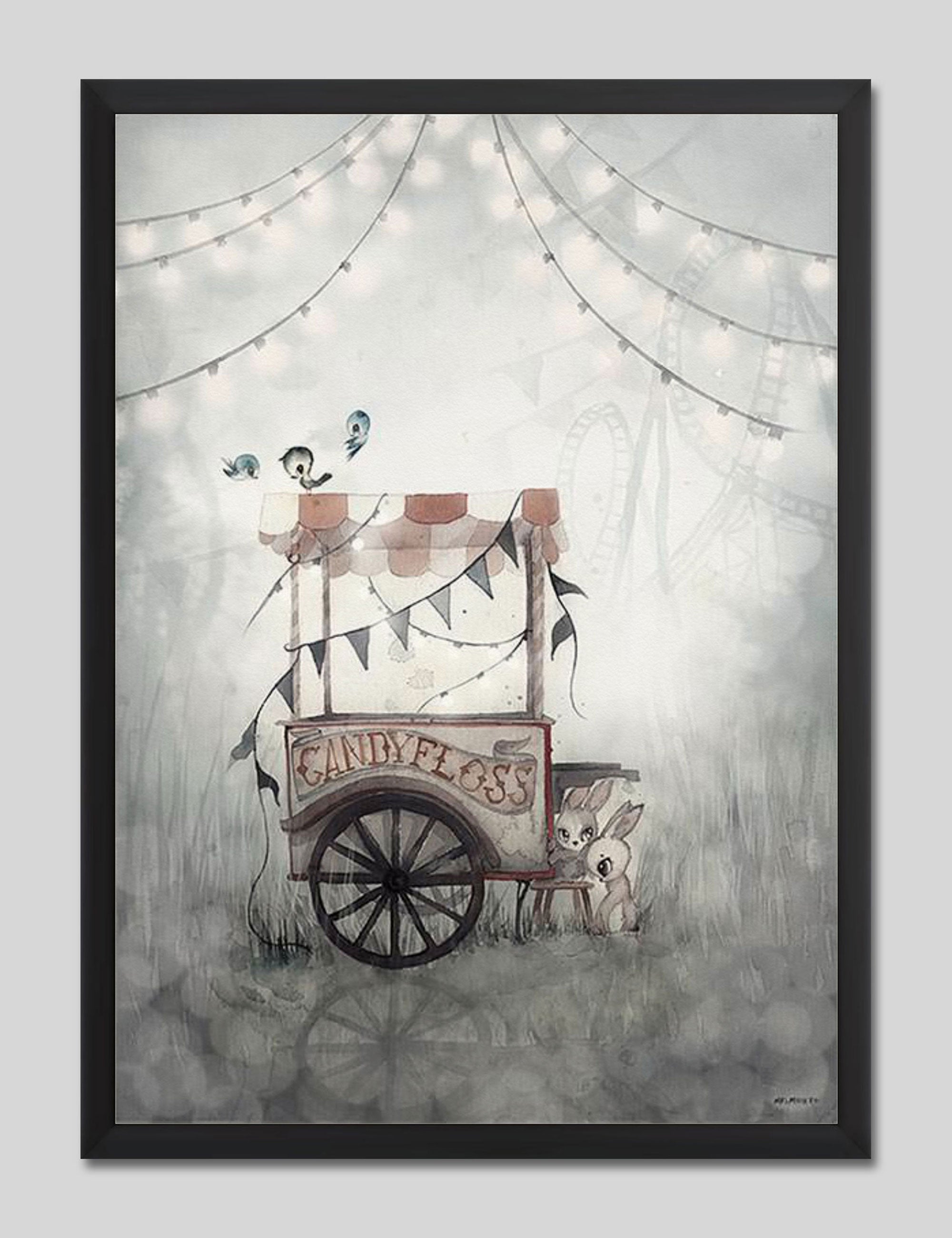 Cotton Candy by Mrs Mighetto Art Print in Black Frame