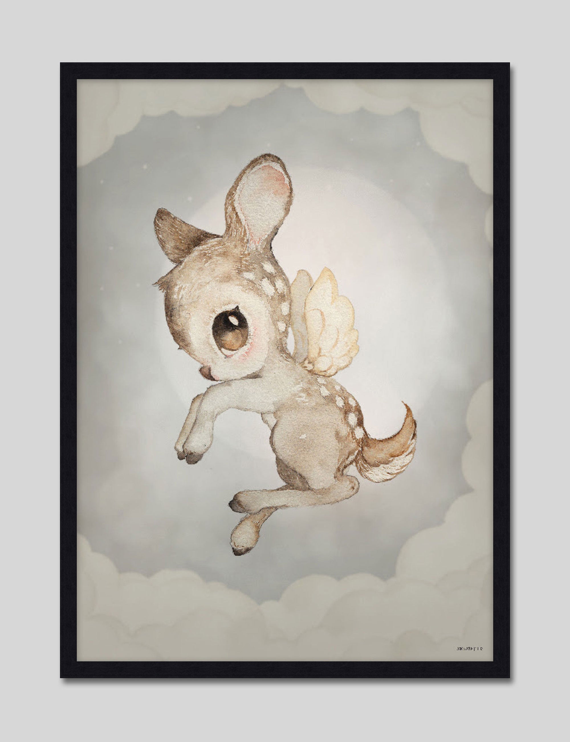 Dear Kid by Mrs Mighetto Art Print in Black Frame