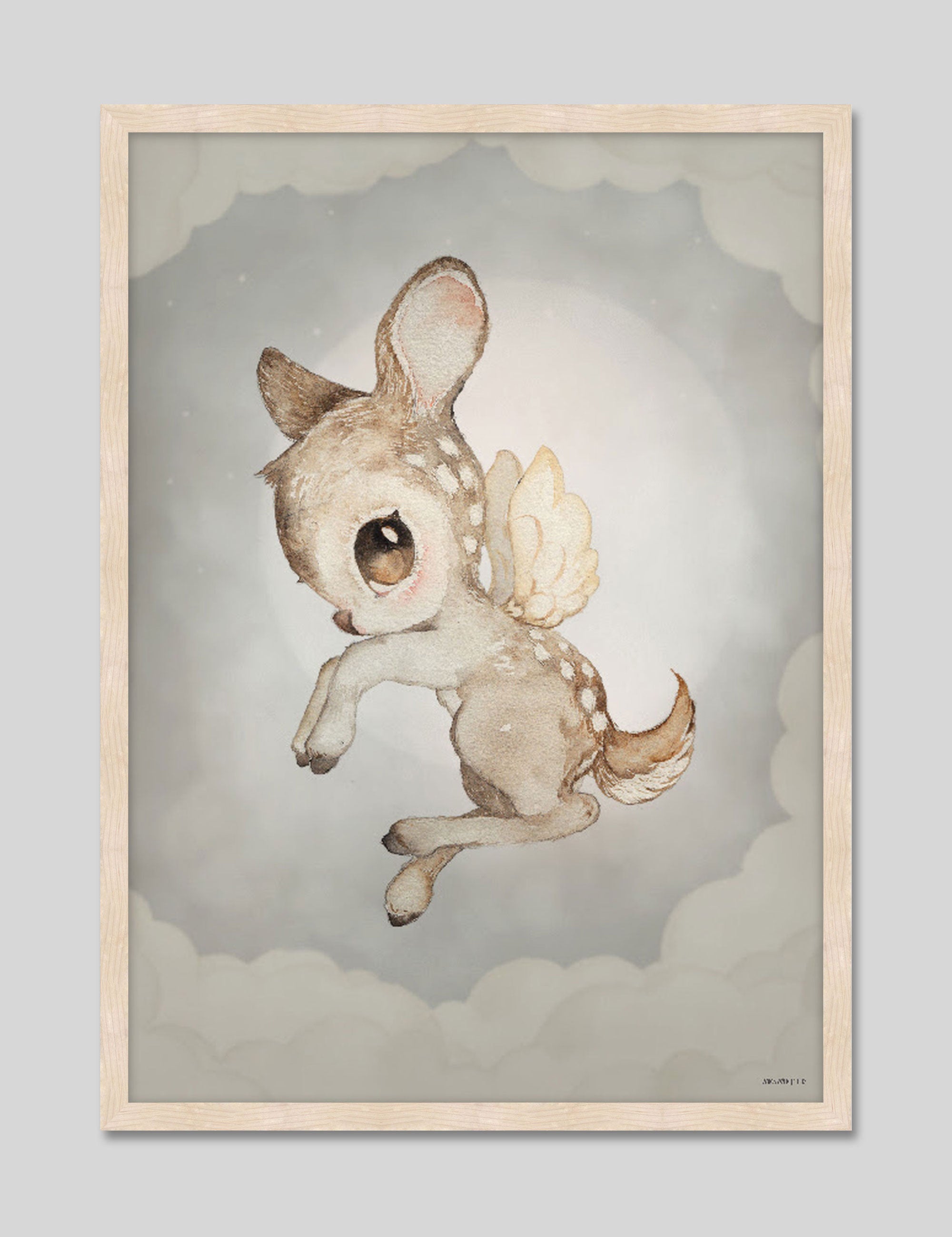 Dear Kid by Mrs Mighetto Art Print in Natural Frame