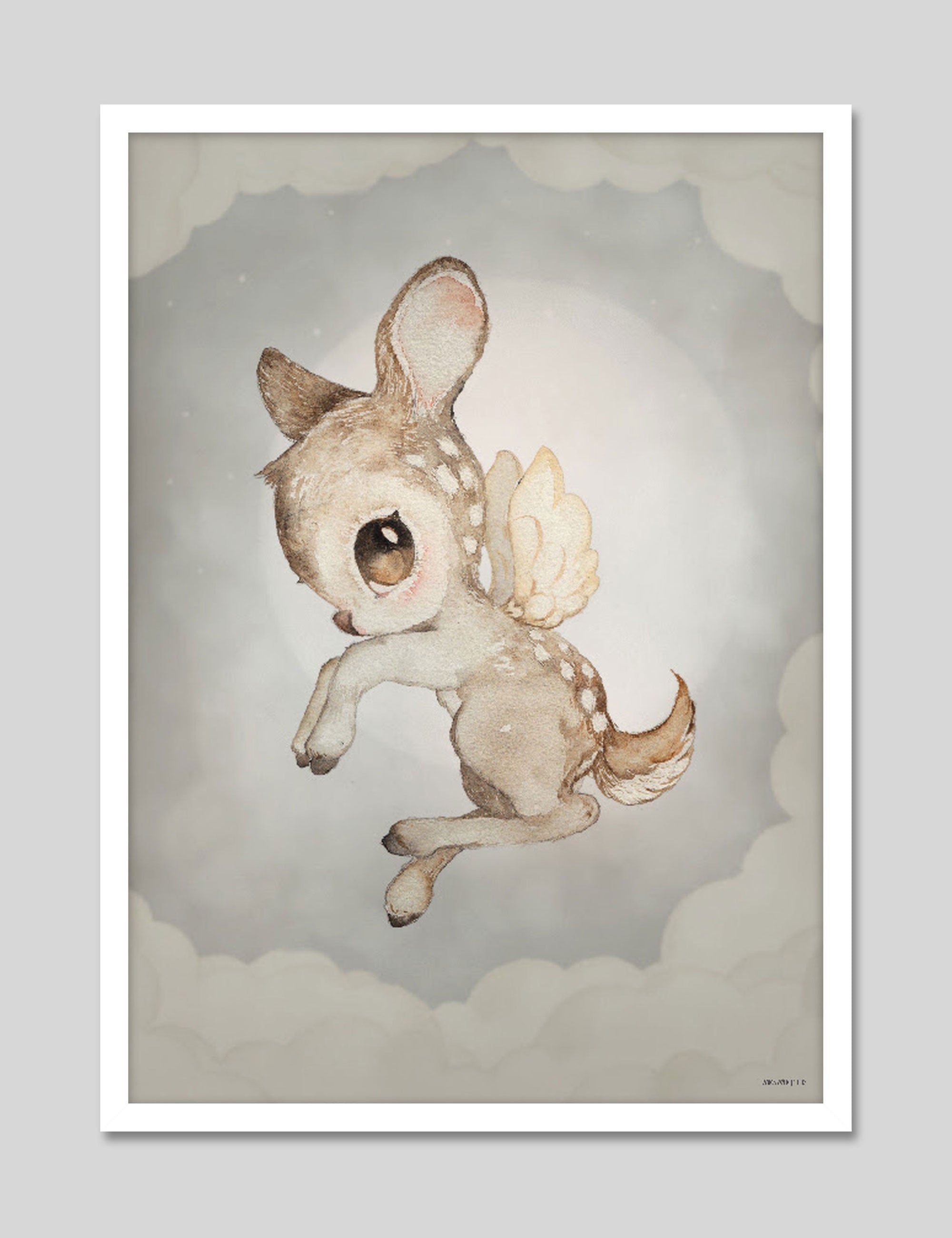 Dear Kid by Mrs Mighetto Art Print in White Frame