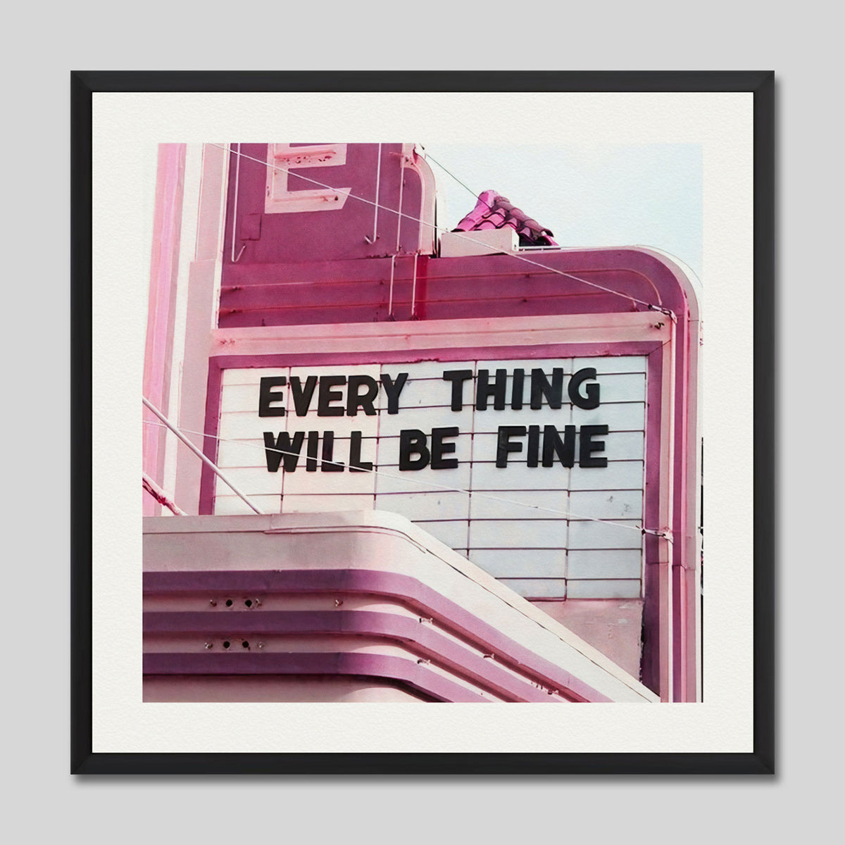Everything Will Be Fine by Wanker & Wanker Art Print in Black Frame