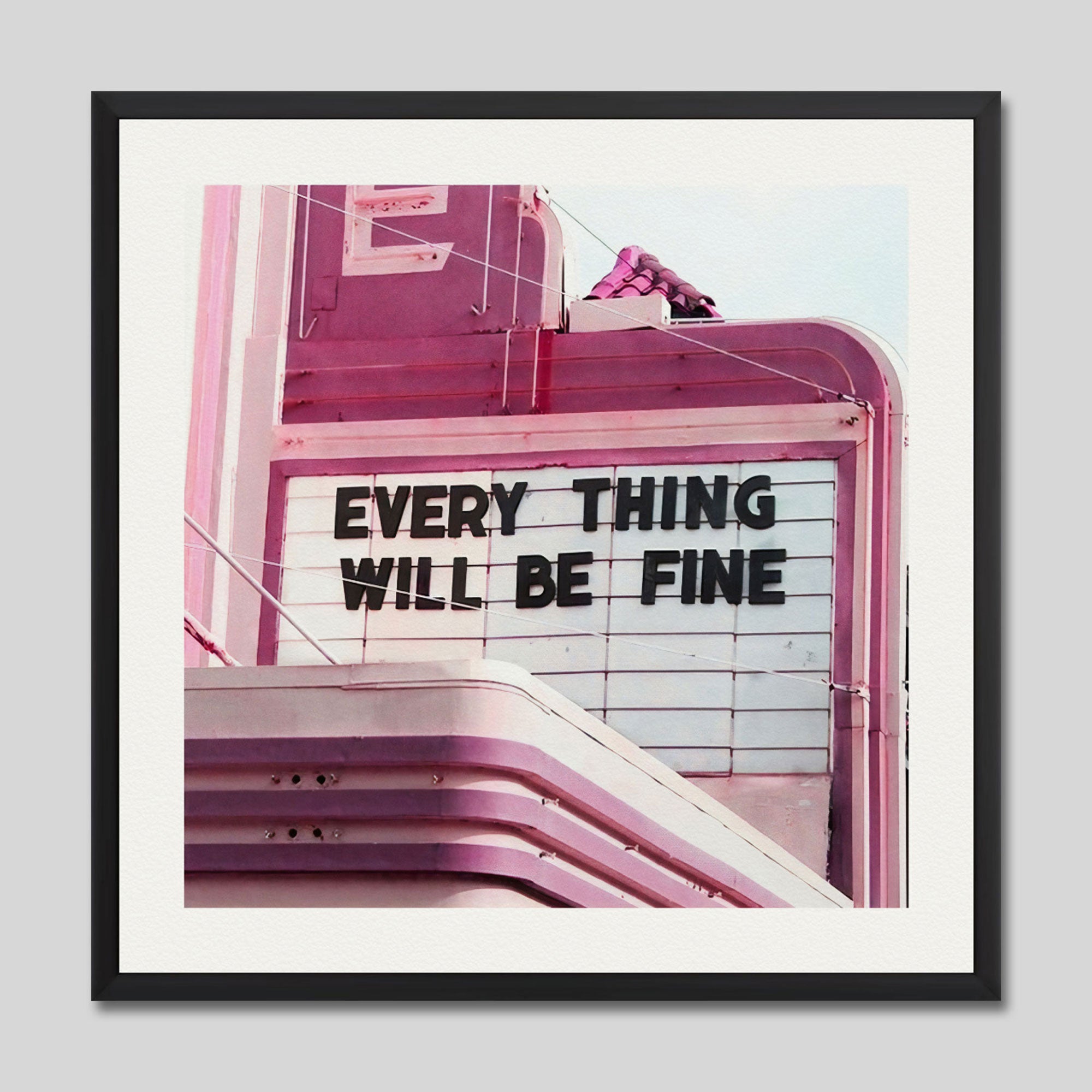 Everything Will Be Fine by Wanker & Wanker Art Print in Black Frame