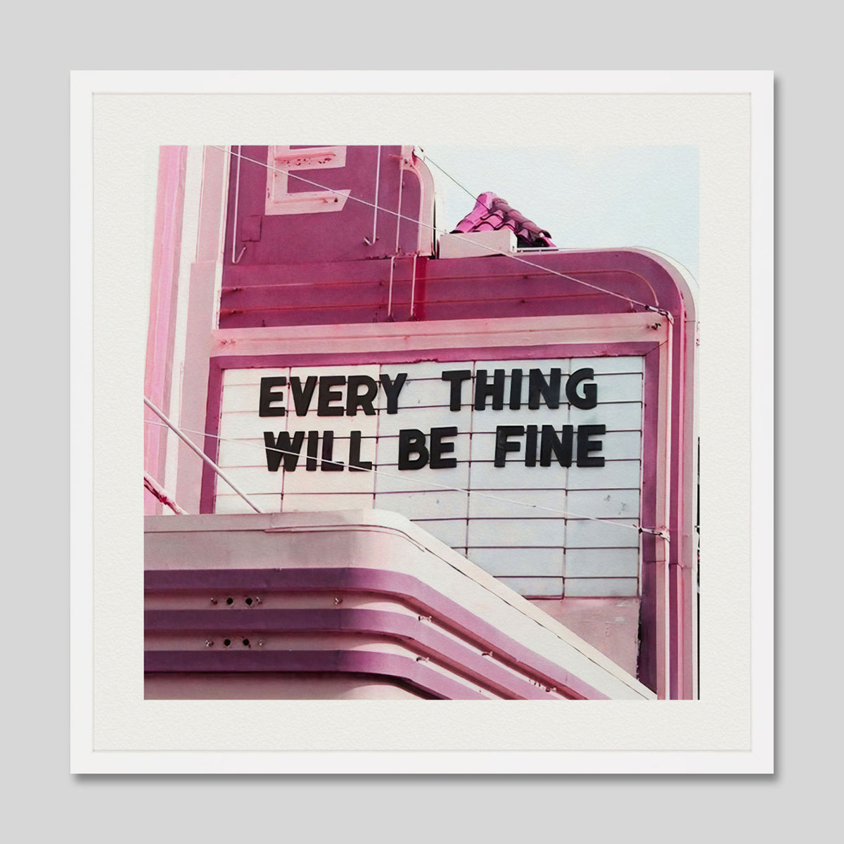 Everything Will Be Fine by Wanker & Wanker Art Print in White Frame