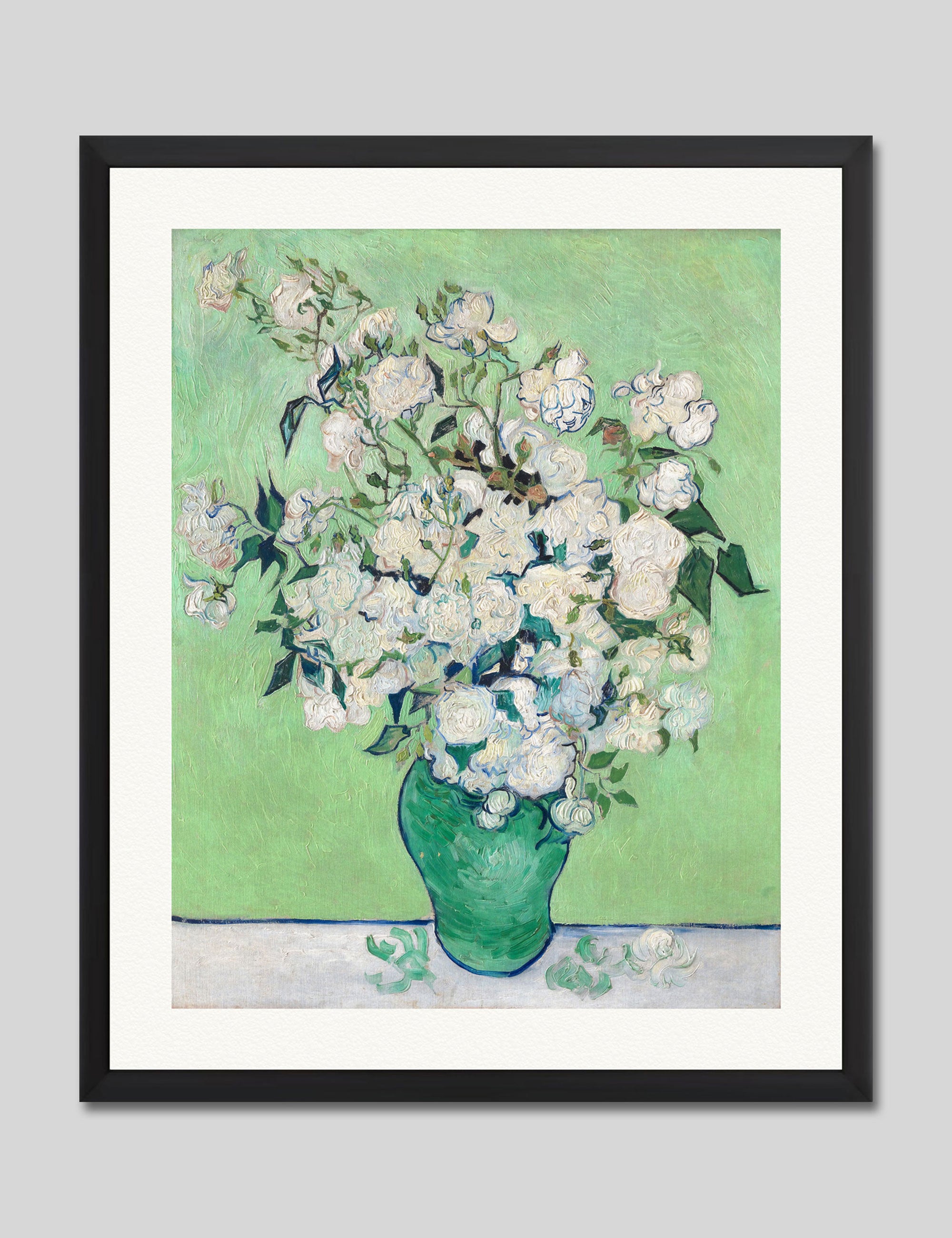 Roses by Vincent Van Gogh Art Print in Black Frame