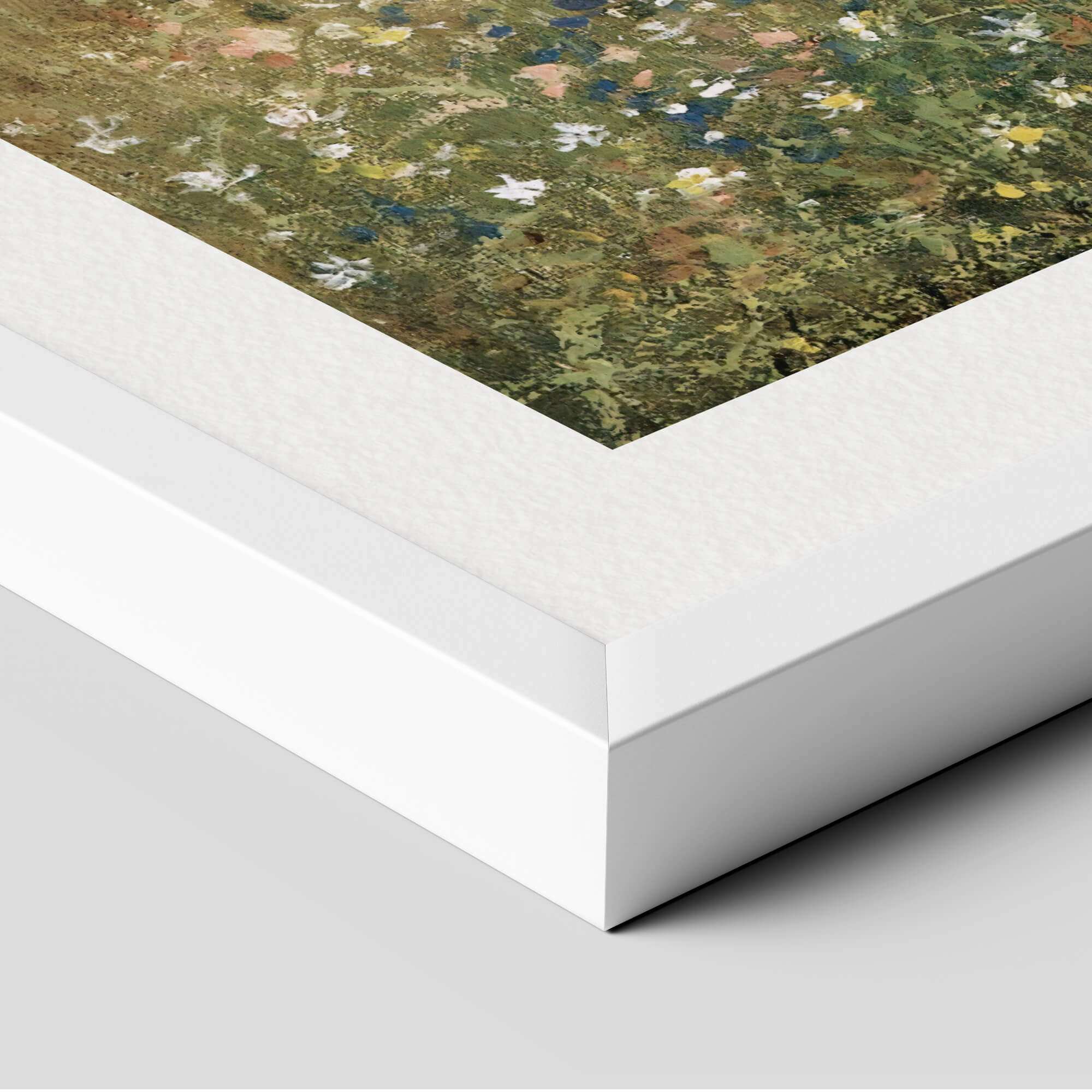 Flowery Field by Antoine Chintreuil Art Print in White Frame