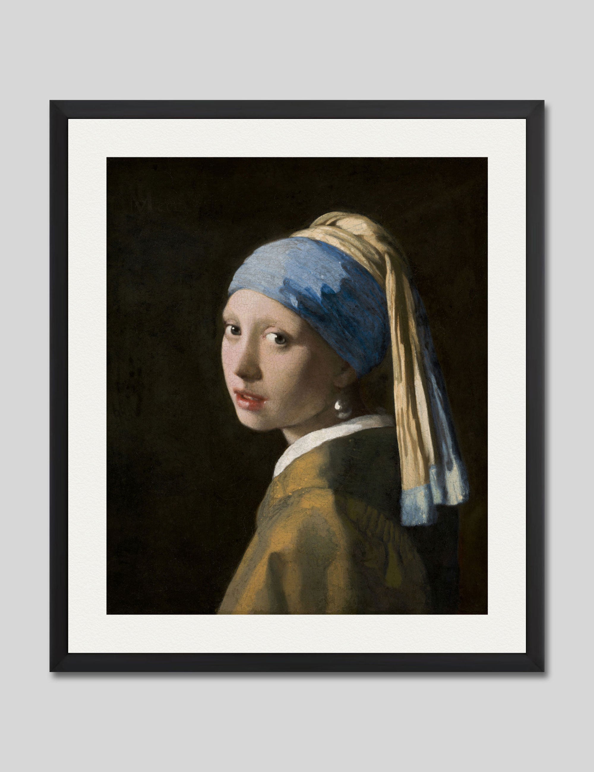 Girl With Pearl Earring by Johannes Vermeer Art Print in Black Frame