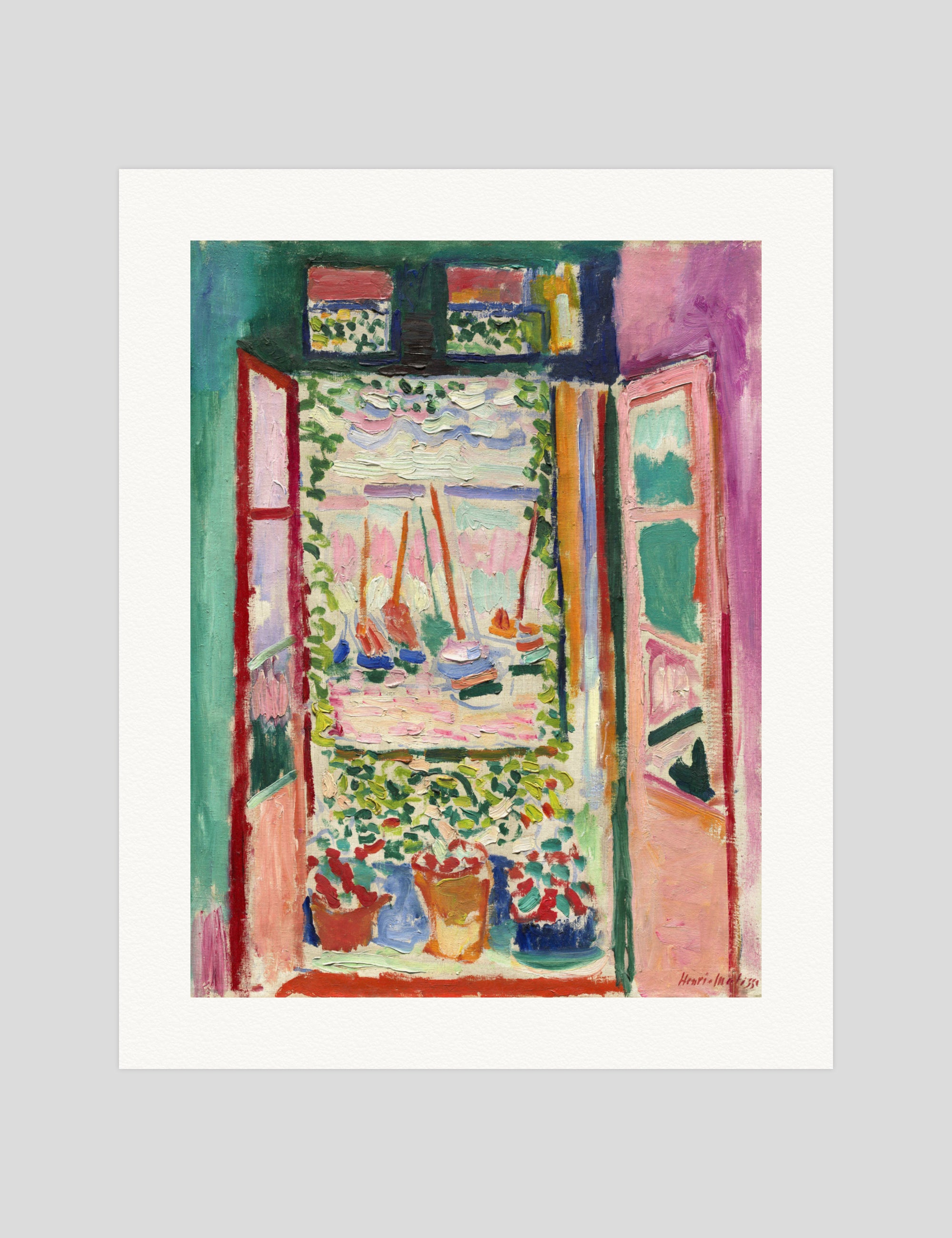 Henri Matisse The Open Window gallery quality art print produced using 100% cotton rag textured art paper and pigment based archival inks in New Zealand.