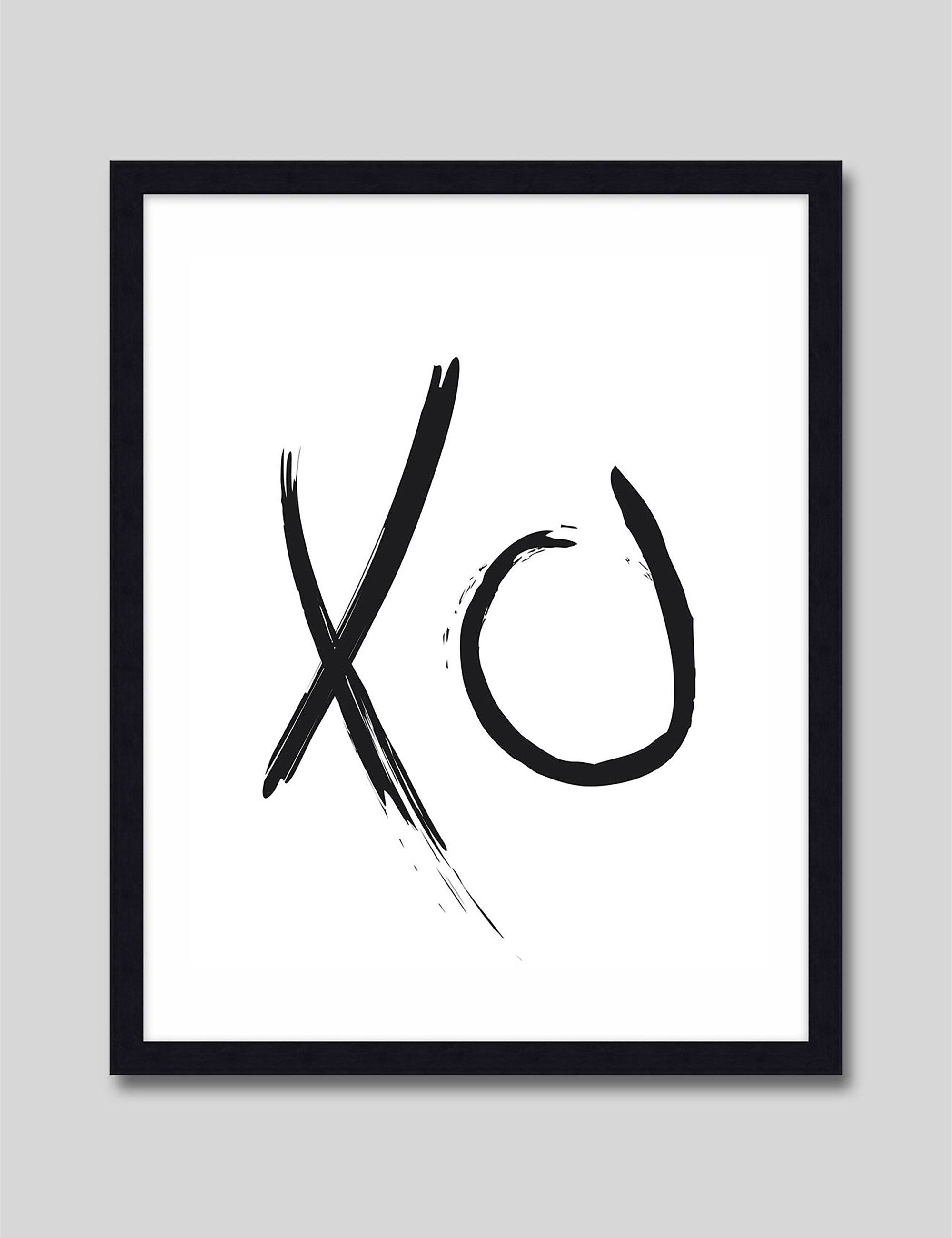 Hugs And Kisses by Melinda Wood Art Print in Black Frame