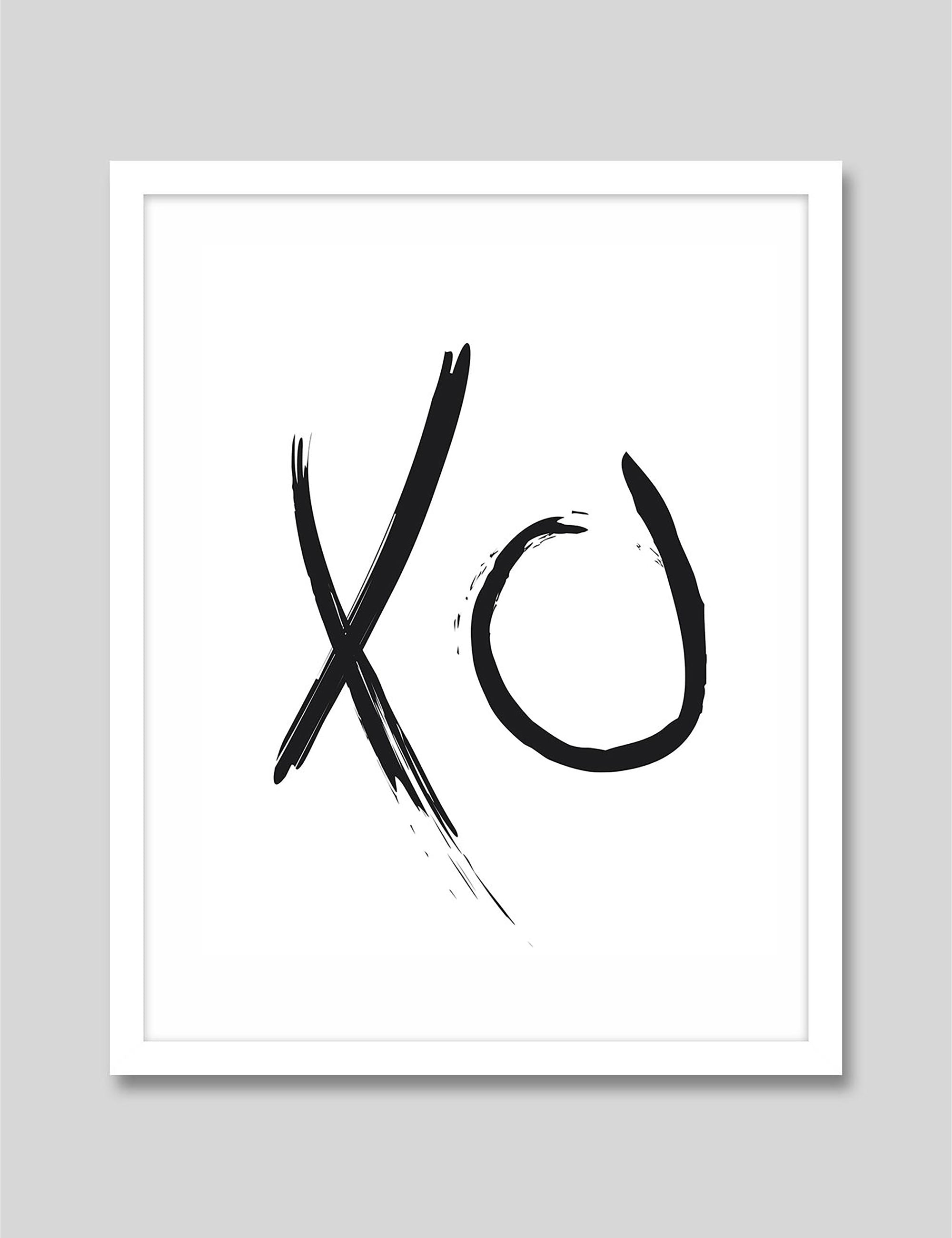 Hugs And Kisses by Melinda Wood Art Print in White Frame