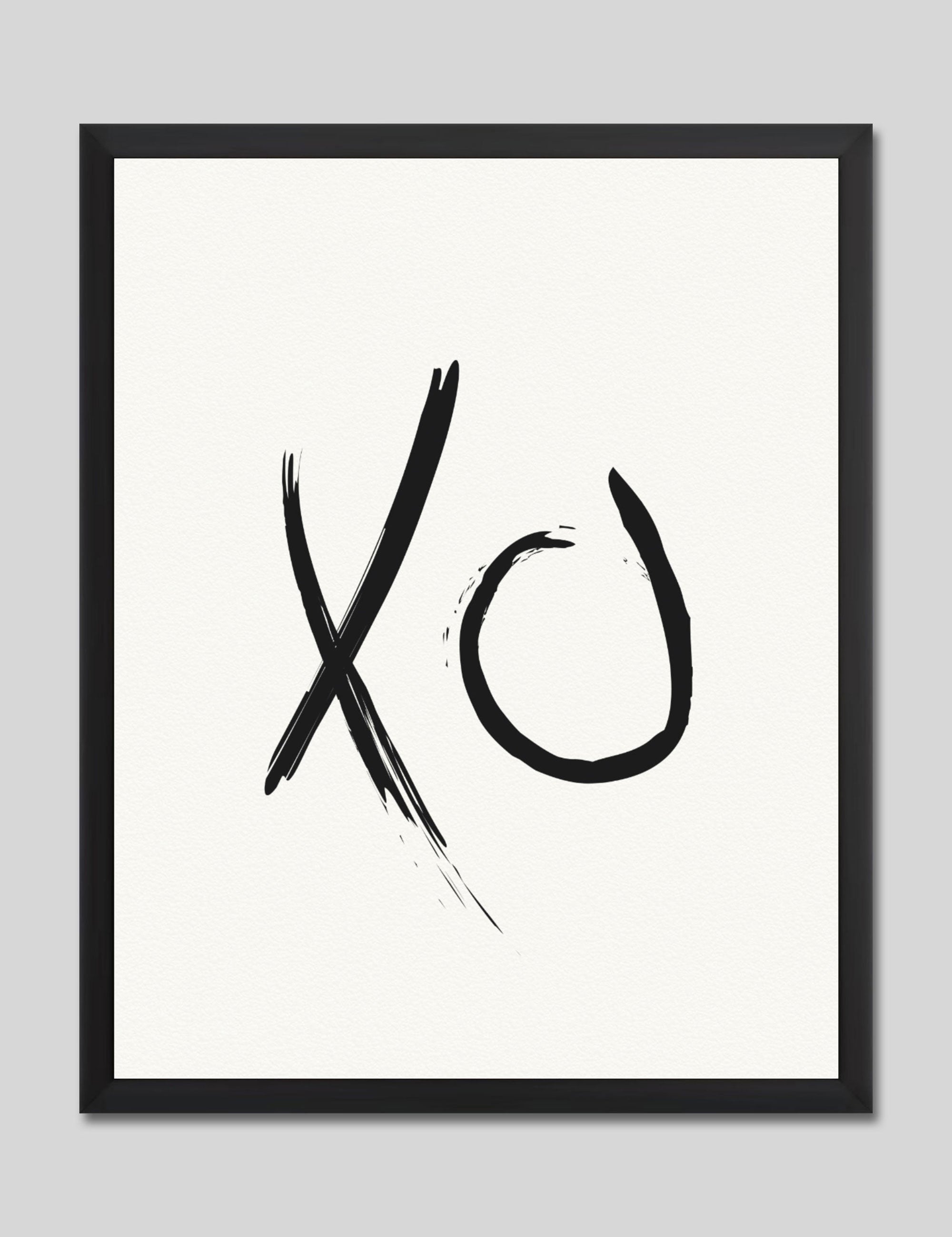 Hugs & Kisses by Melinda Wood Art Print in Black Frame