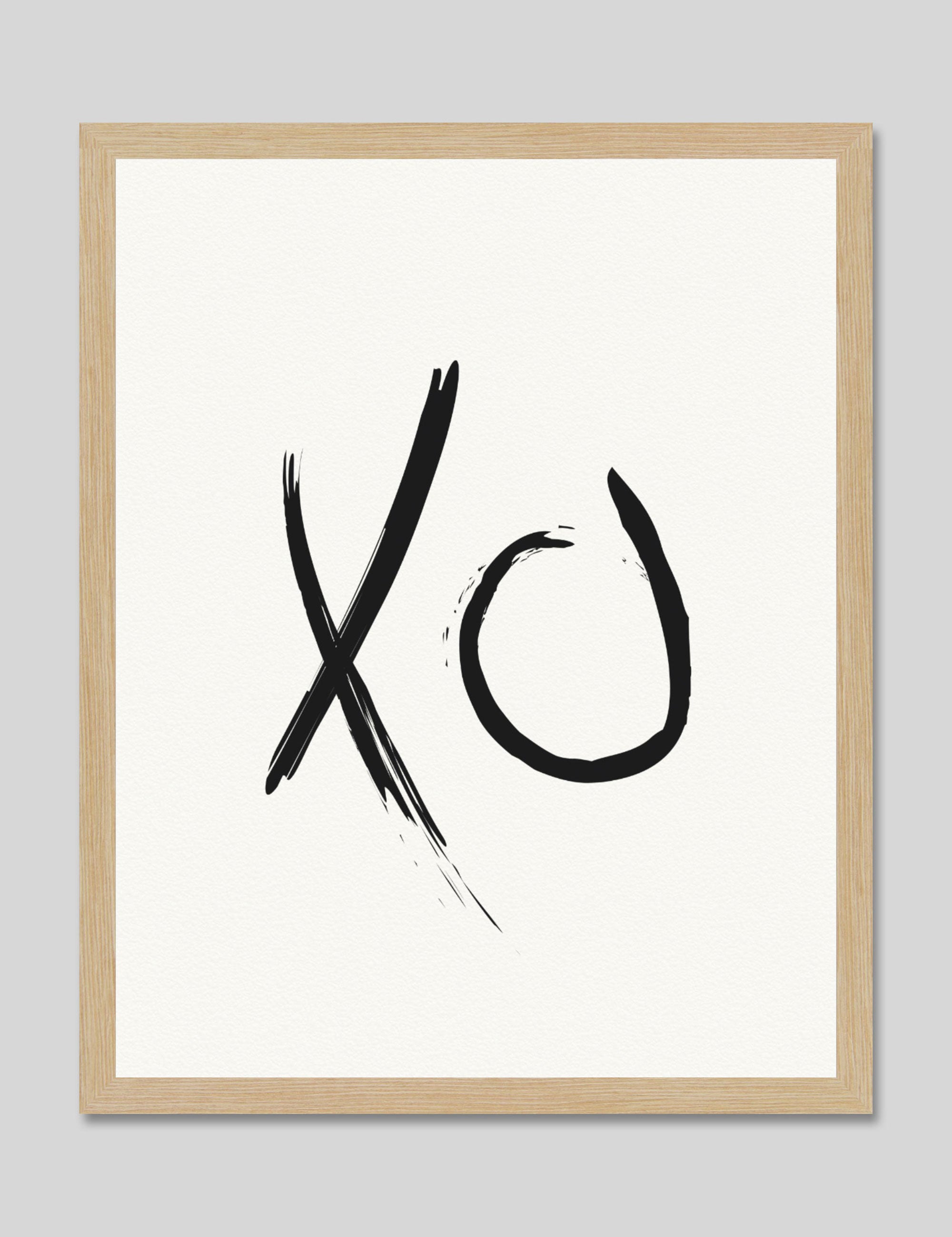 Hugs & Kisses by Melinda Wood Art Print in Natural Frame