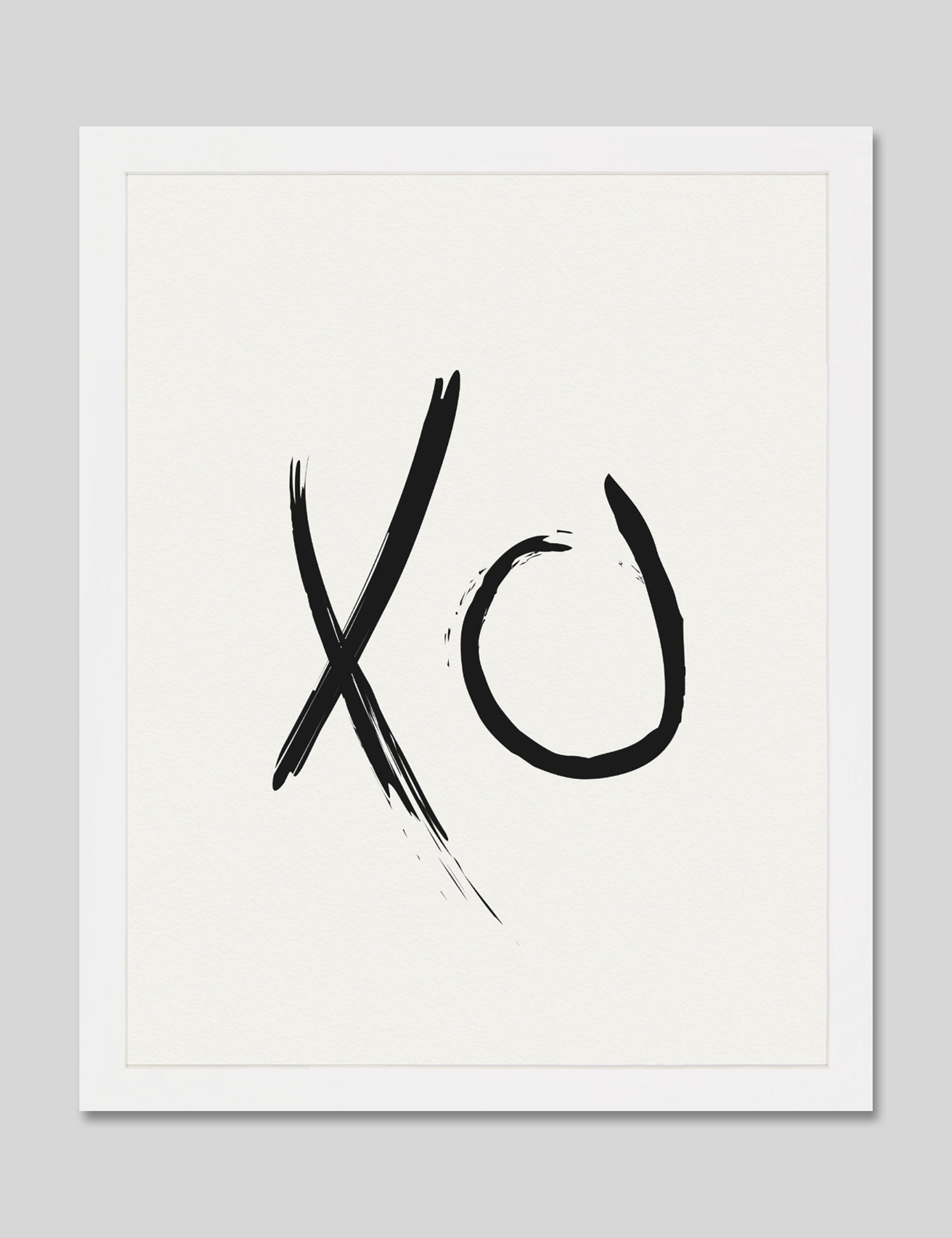 Hugs & Kisses by Melinda Wood Art Print in White Frame