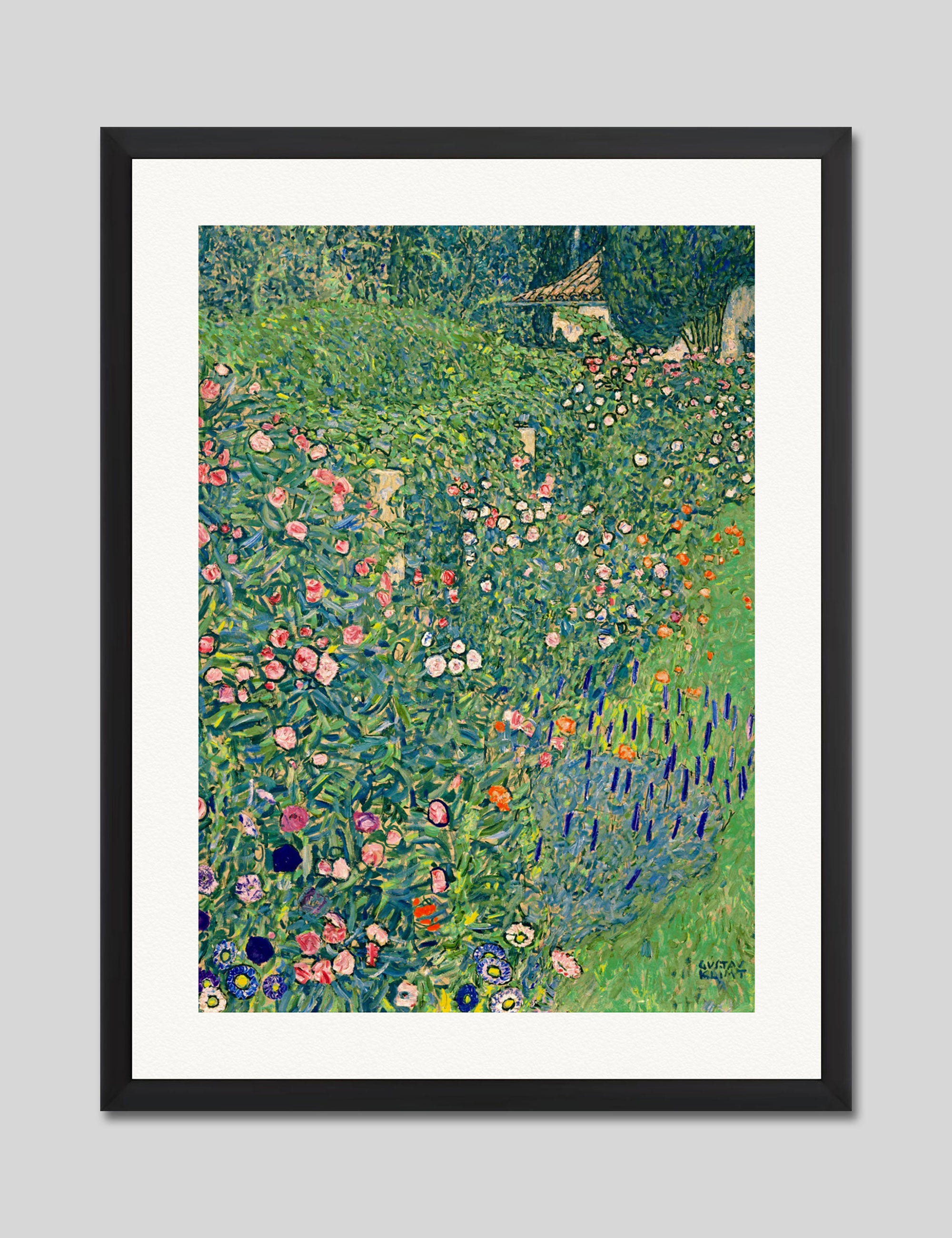 Italian Garden Landscape by Gustav Klimt Art Print in Black Frame