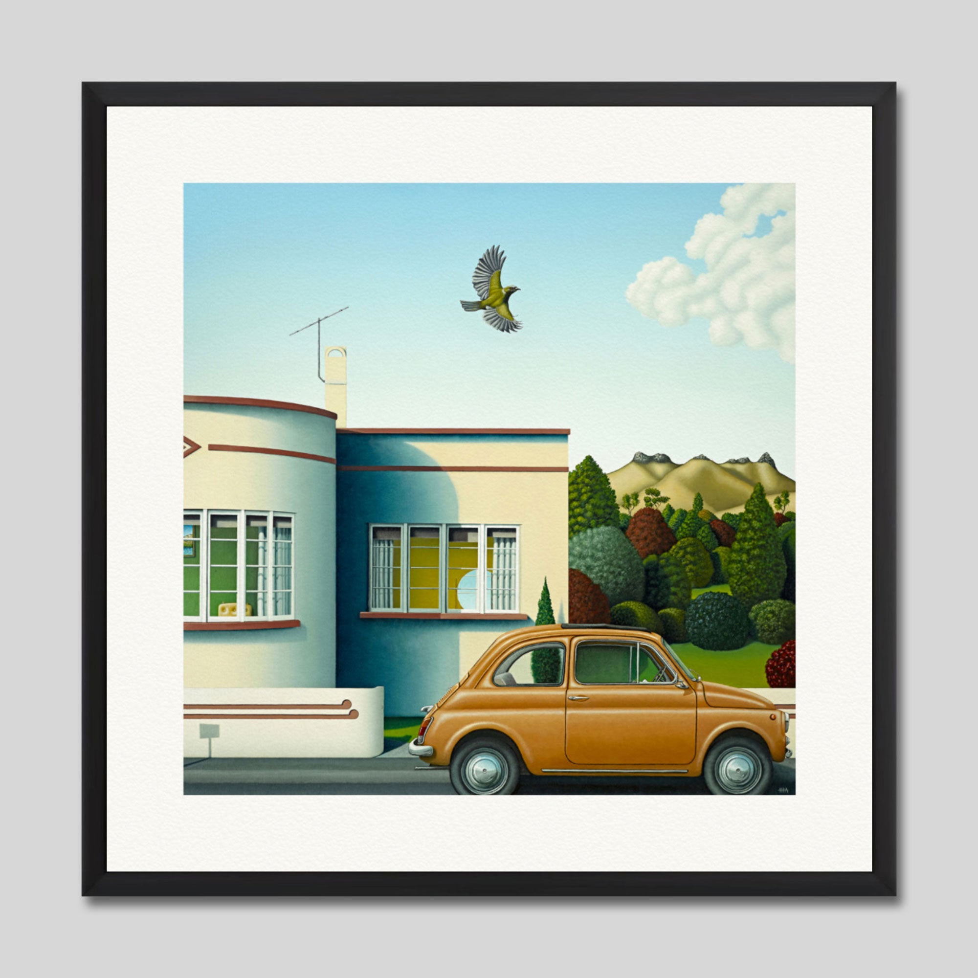 Korimako by Hamish Allan Art Print in Black Frame