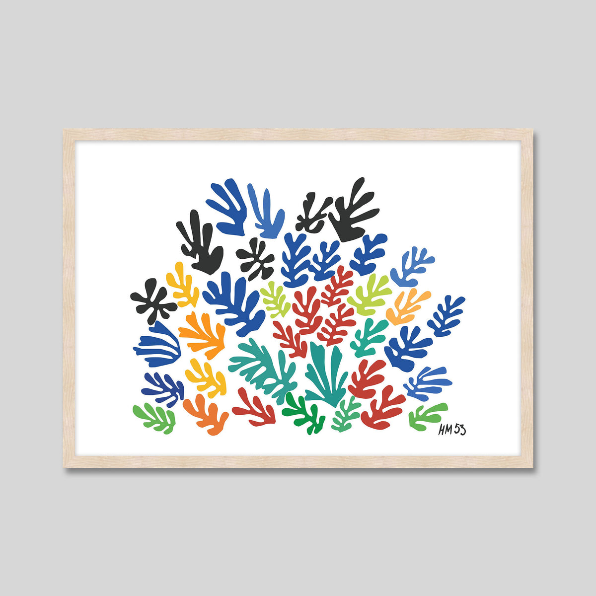 La Gerbe by Henri Matisse Art Print in Natural Frame
