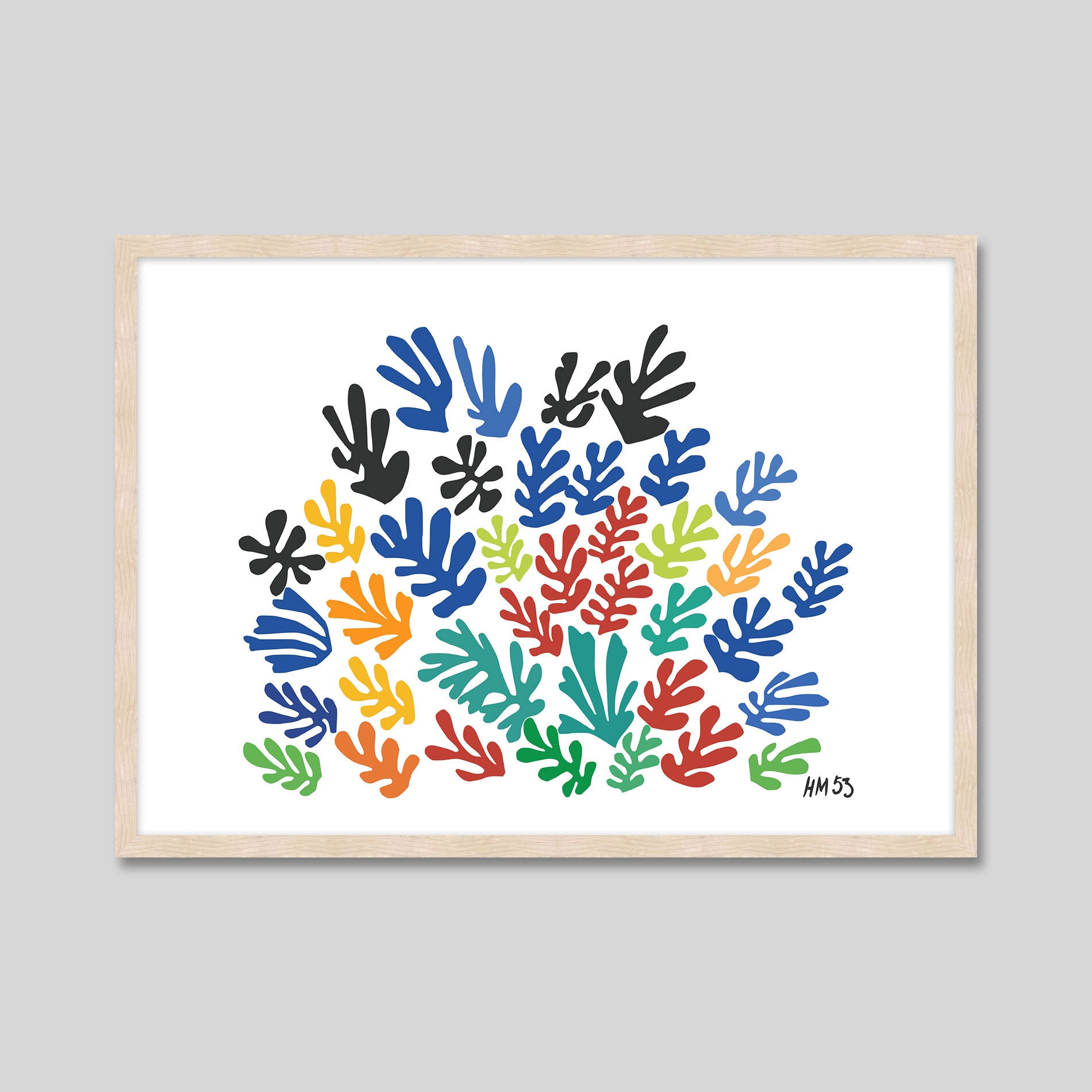 La Gerbe by Henri Matisse Art Print in Natural Frame