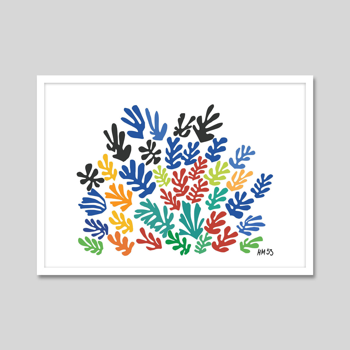 La Gerbe by Henri Matisse Art Print in White Frame