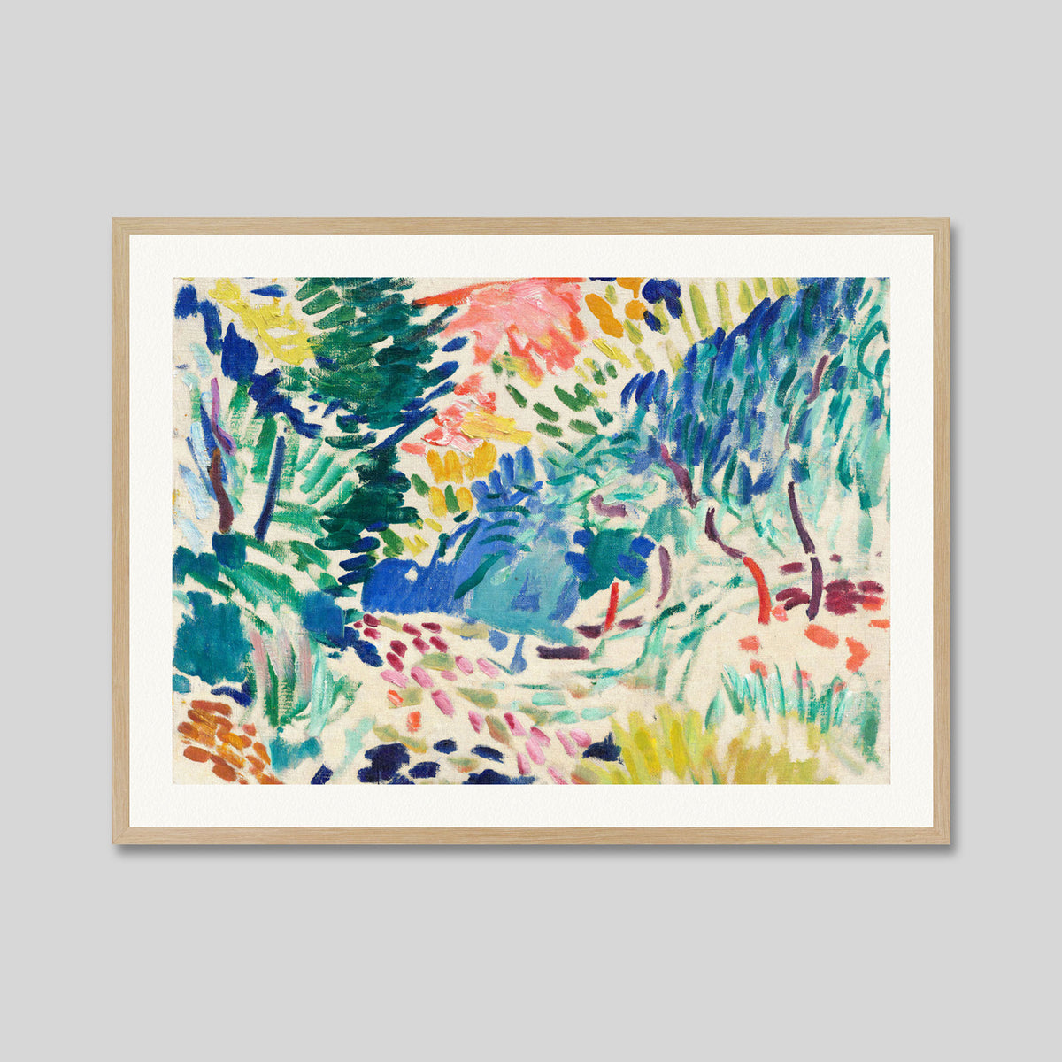 Landscape at Collioure by Henri Matisse Art Print in Natural Frame