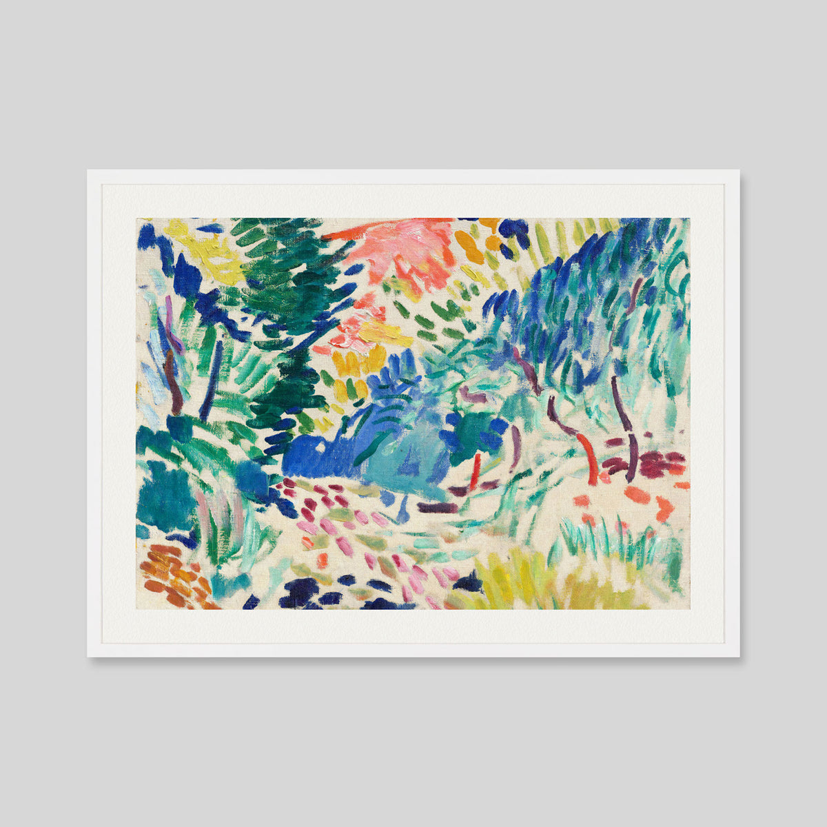 Landscape at Collioure by Henri Matisse Art Print in White Frame