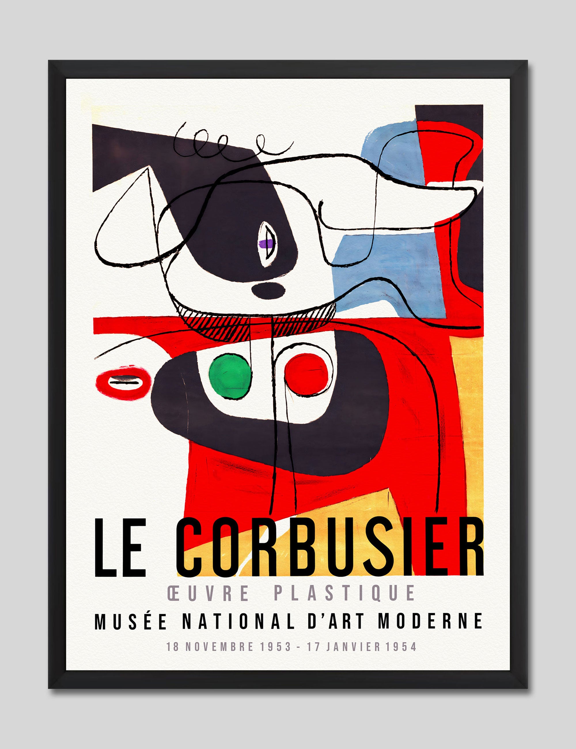 Oeuvre Plastique by Le Corbusier Art Print in Black Frame