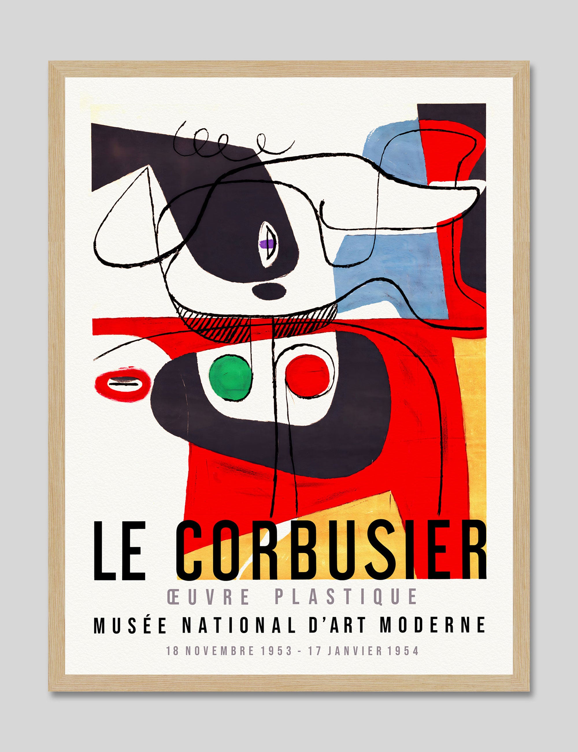 Oeuvre Plastique by Le Corbusier Art Print in Natural Frame