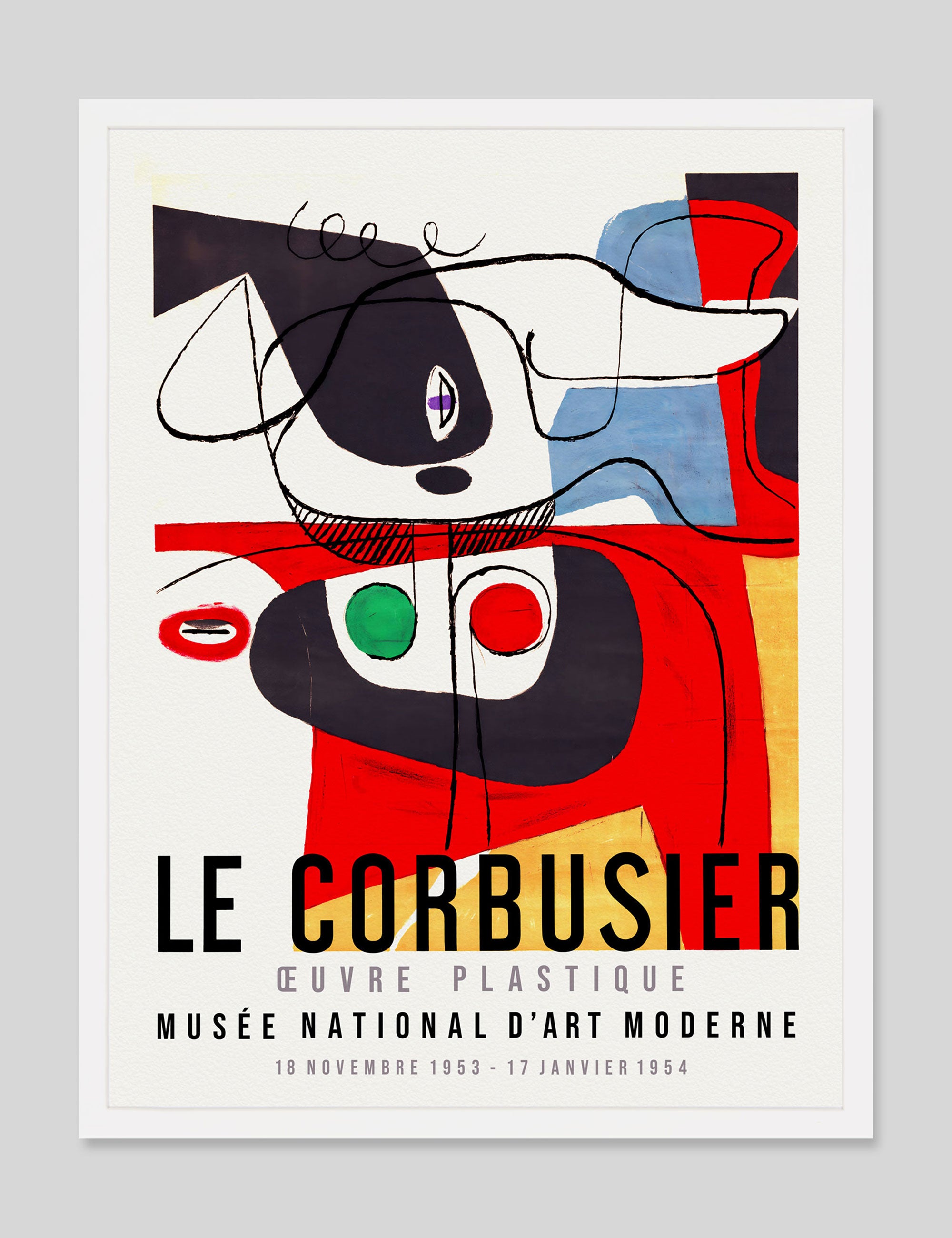 Oeuvre Plastique by Le Corbusier Art Print in White Frame