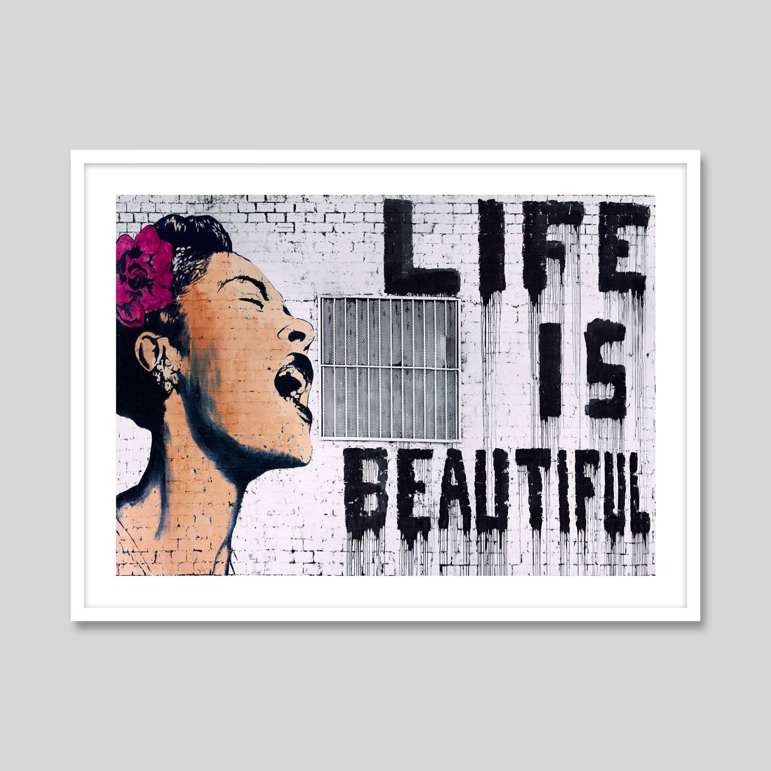 Banksy Billie Holiday Life Is Beautiful Poster Print (24 x 36