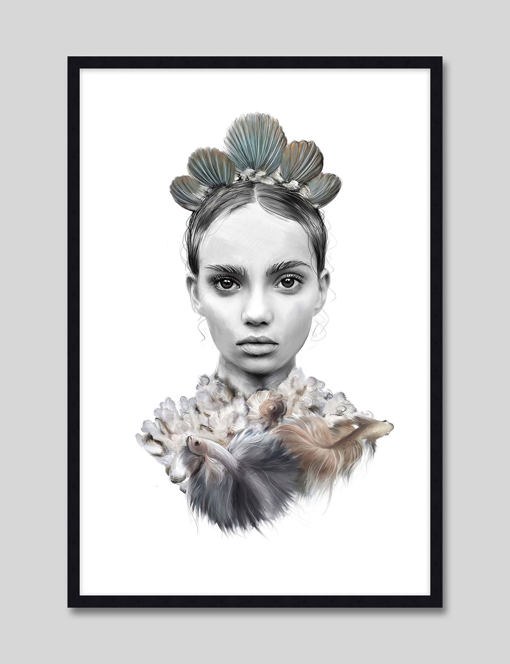 Marina by Linn Wold Art Print in Black Frame