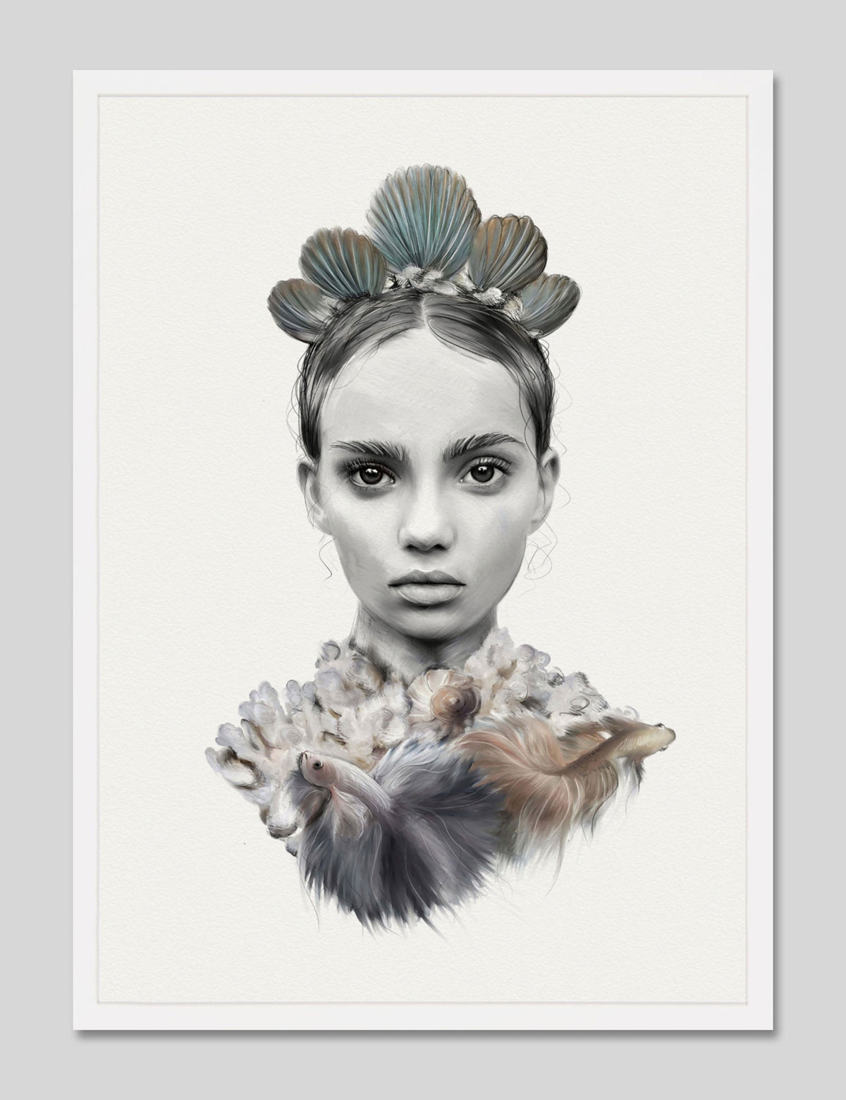 Marina by Linn Wold Art Print in White Frame