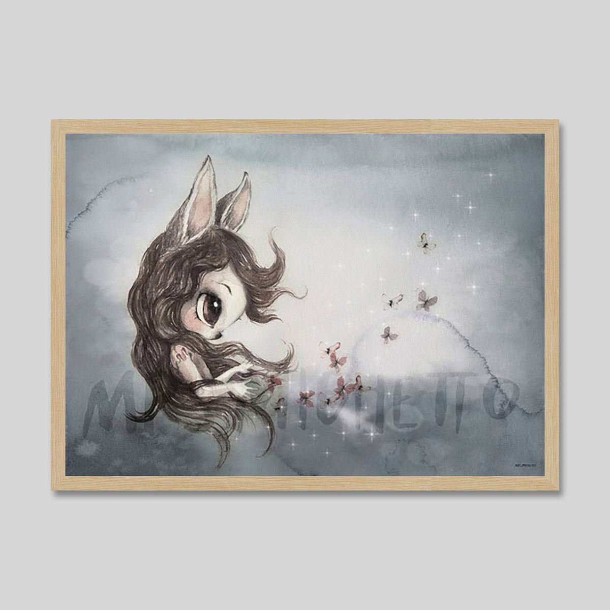 Miss Della by Mrs Mighetto Art Print in Natural Frame