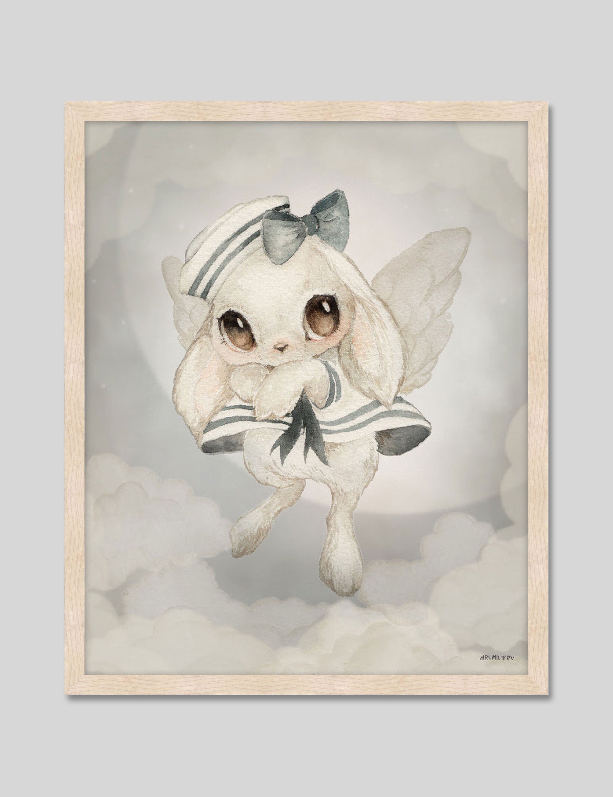 Miss Vega by Mrs Mighetto Art Print in Natural Frame