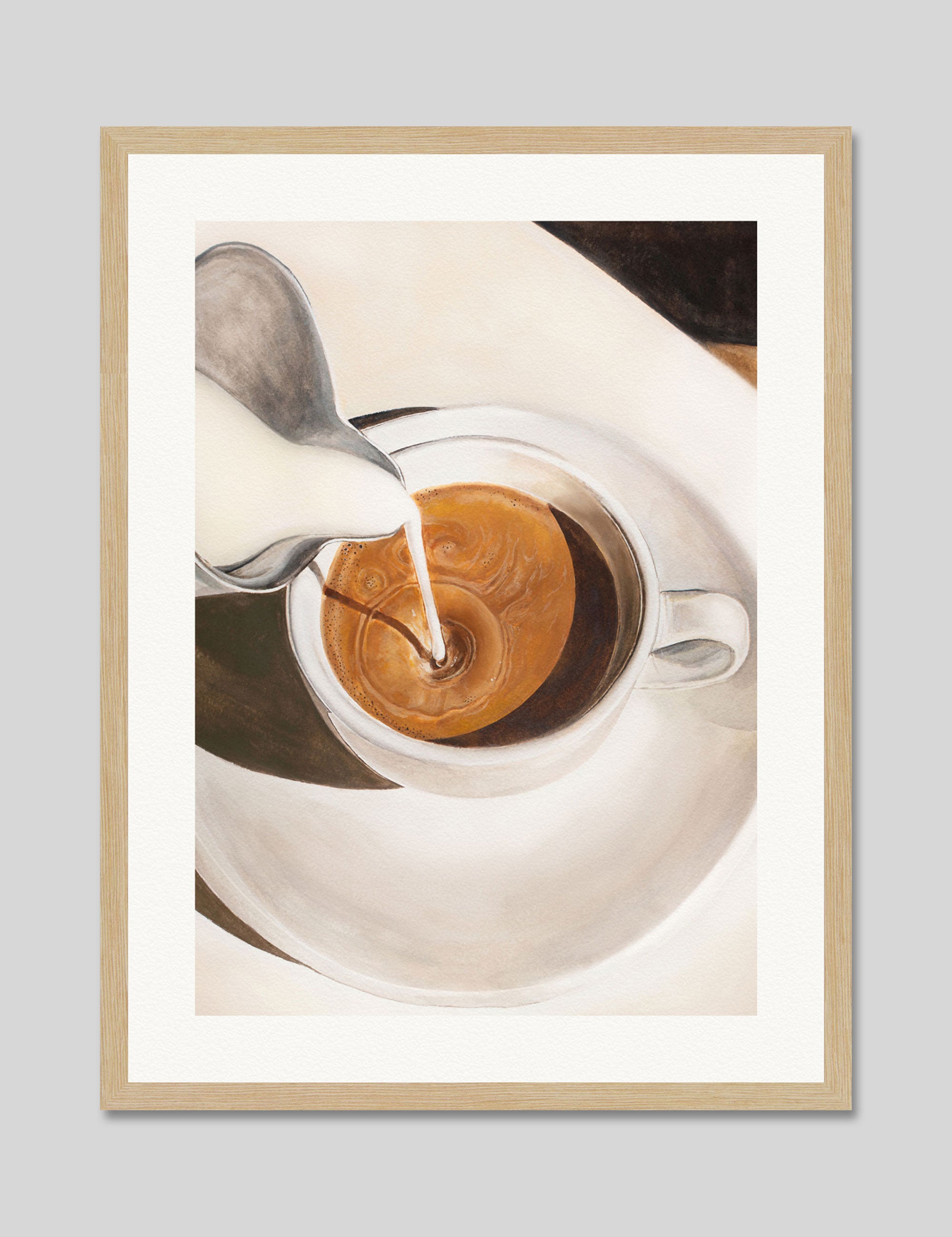 Morning Coffee by Julia Ockert Art Print in Natural Frame