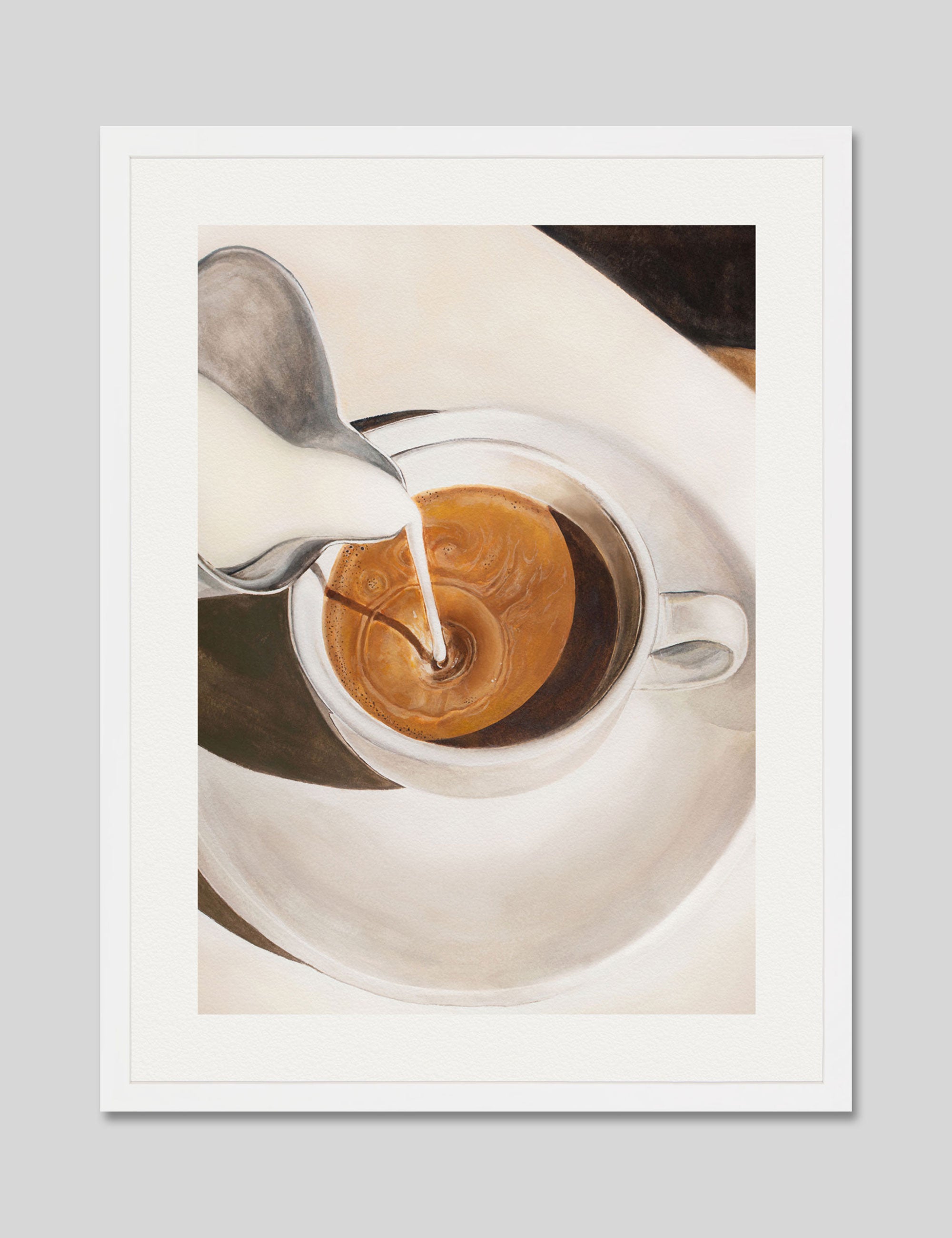 Morning Coffee by Julia Ockert Art Print in White Frame
