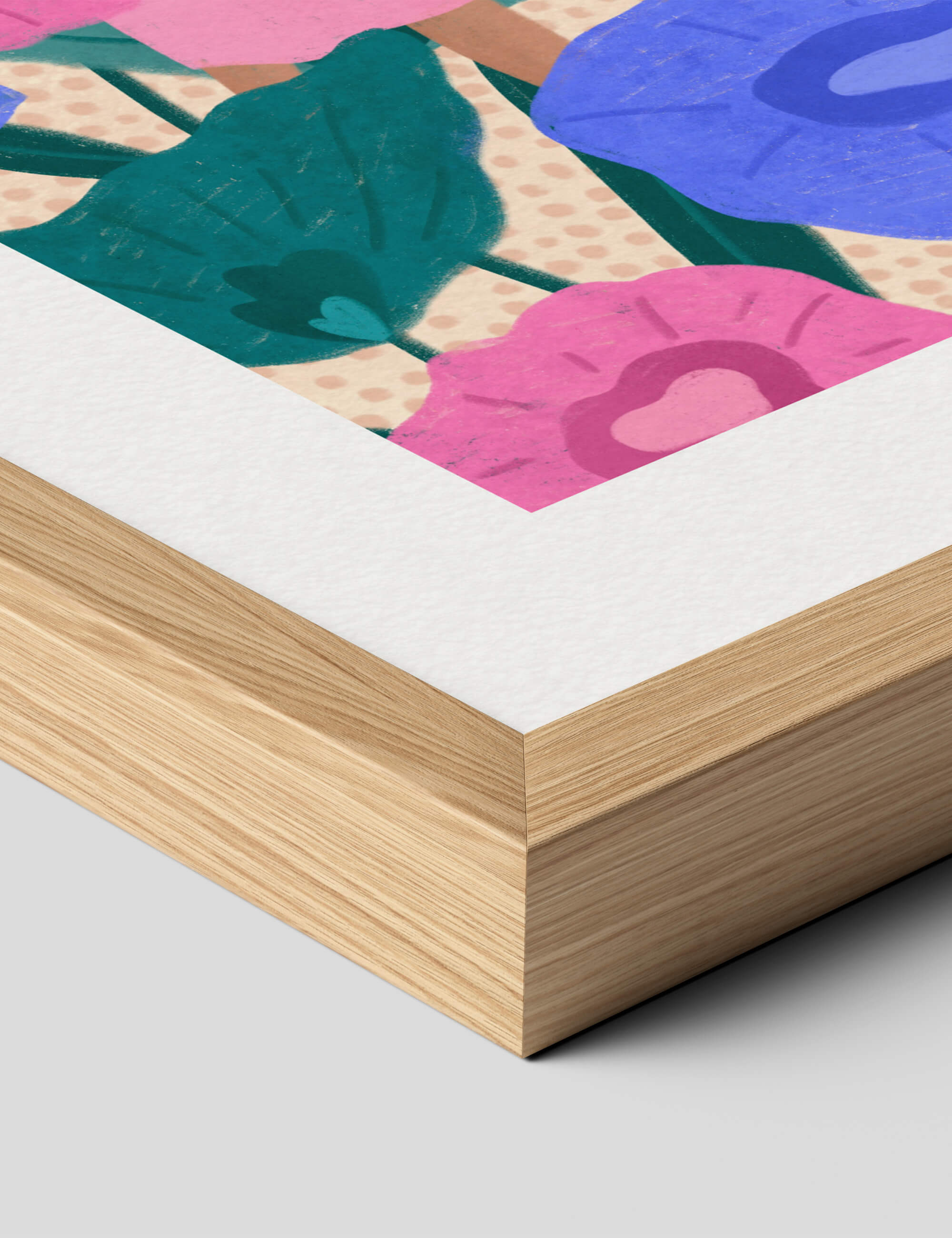 Mother and Daughters by Bea Müller Art Print in Natural Frame