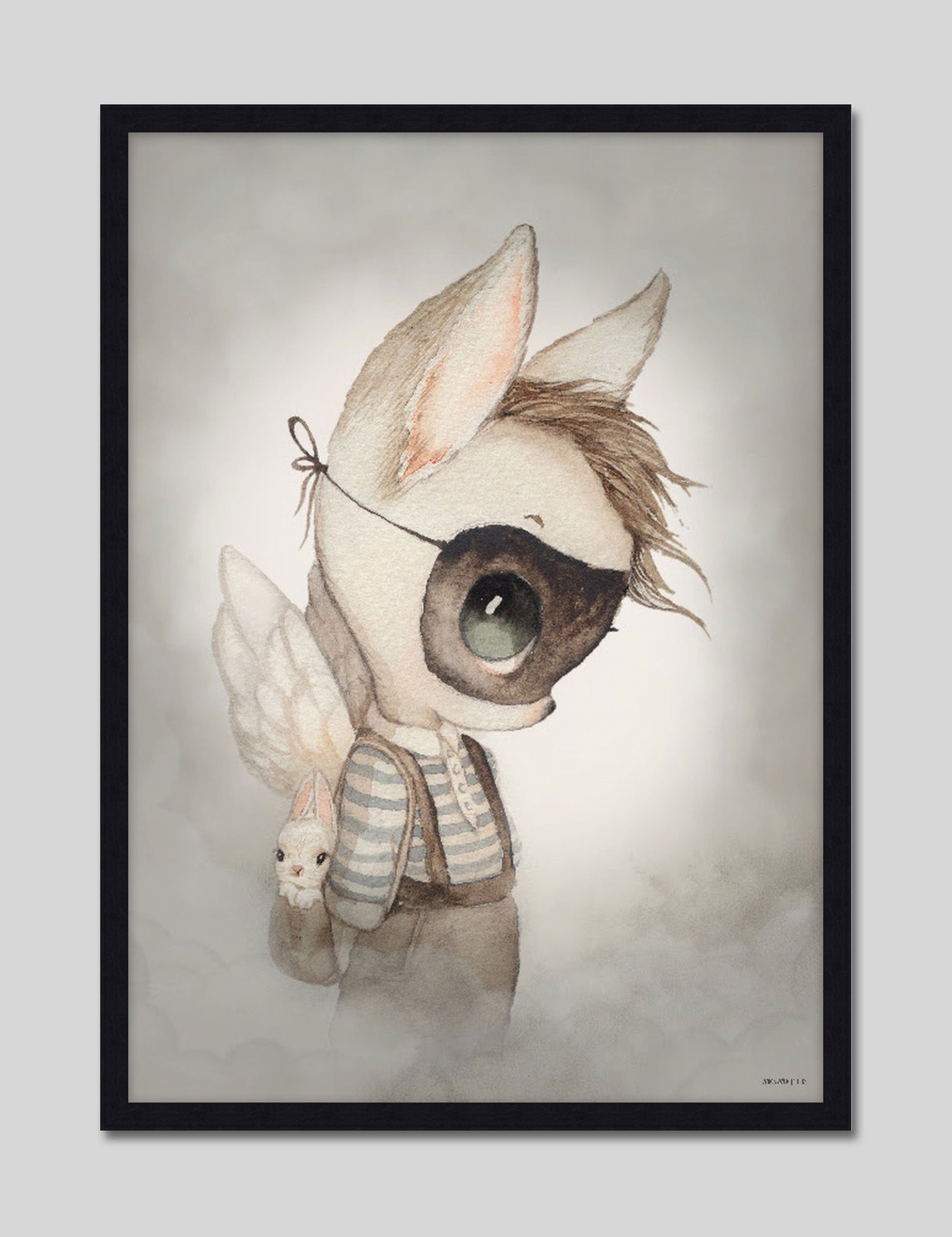 Mr Fred by Mrs Mighetto Art Print in Black Frame